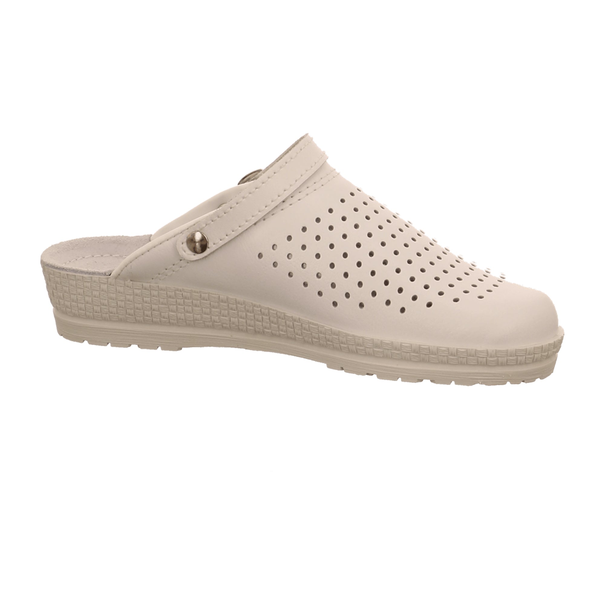 Rohde Women's White Leather Clogs Slip-On Comfort Shoes for Fall Winter