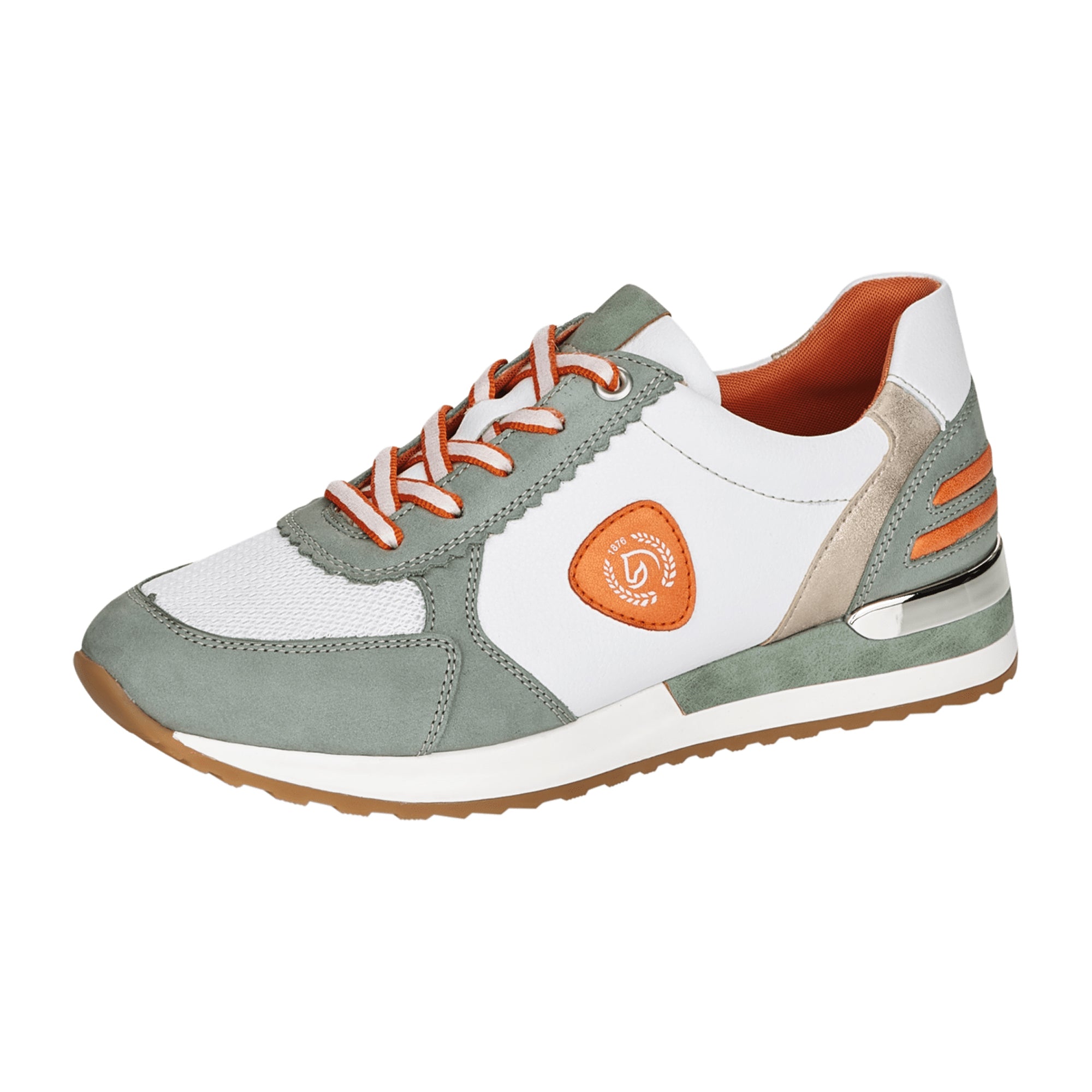 Remonte Green Leather Women's Shoes with Removable Insole and Wedge Heel