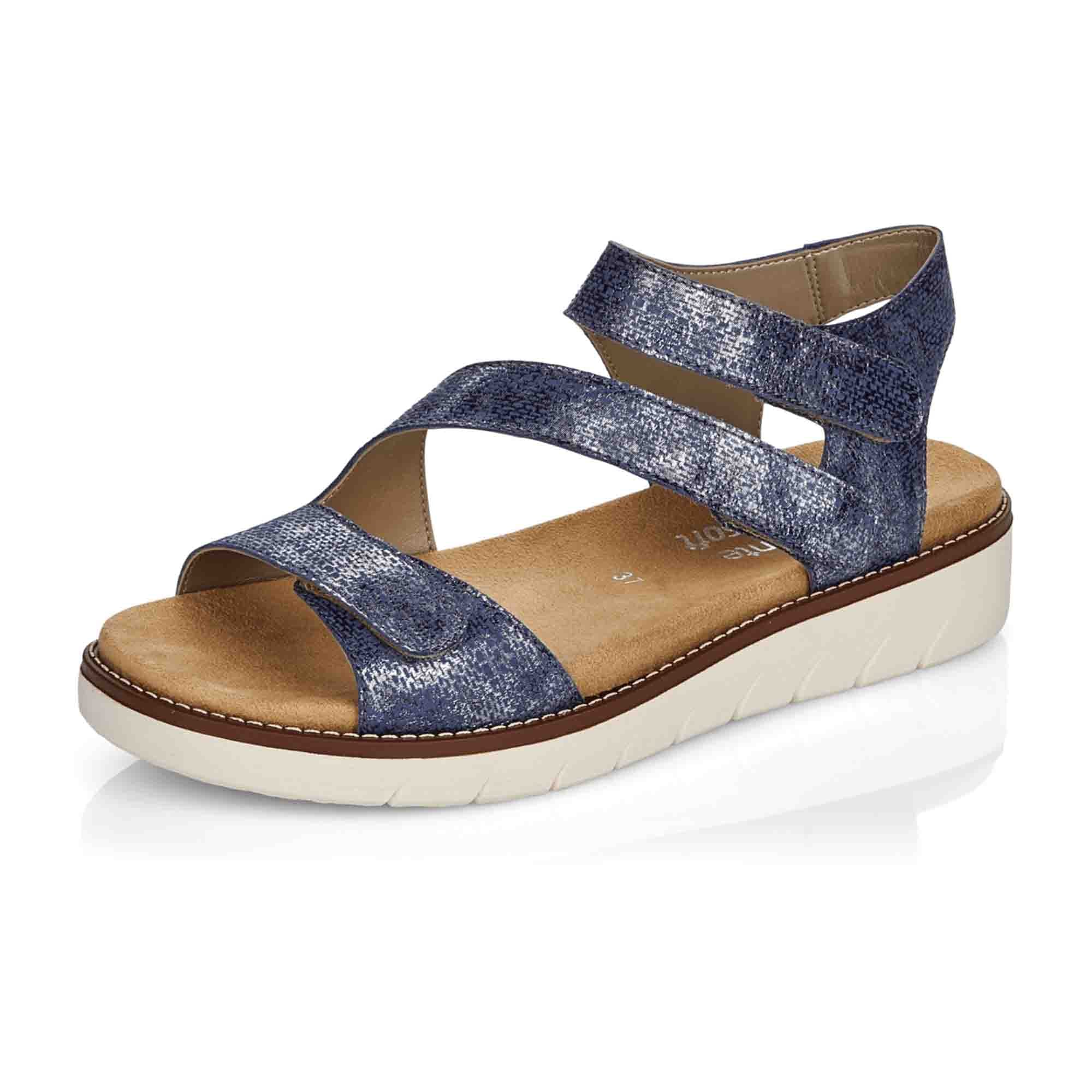Remonte Blue Women's Sneakers with Velcro Strap and Cushioned Footbed - Bartel-Shop