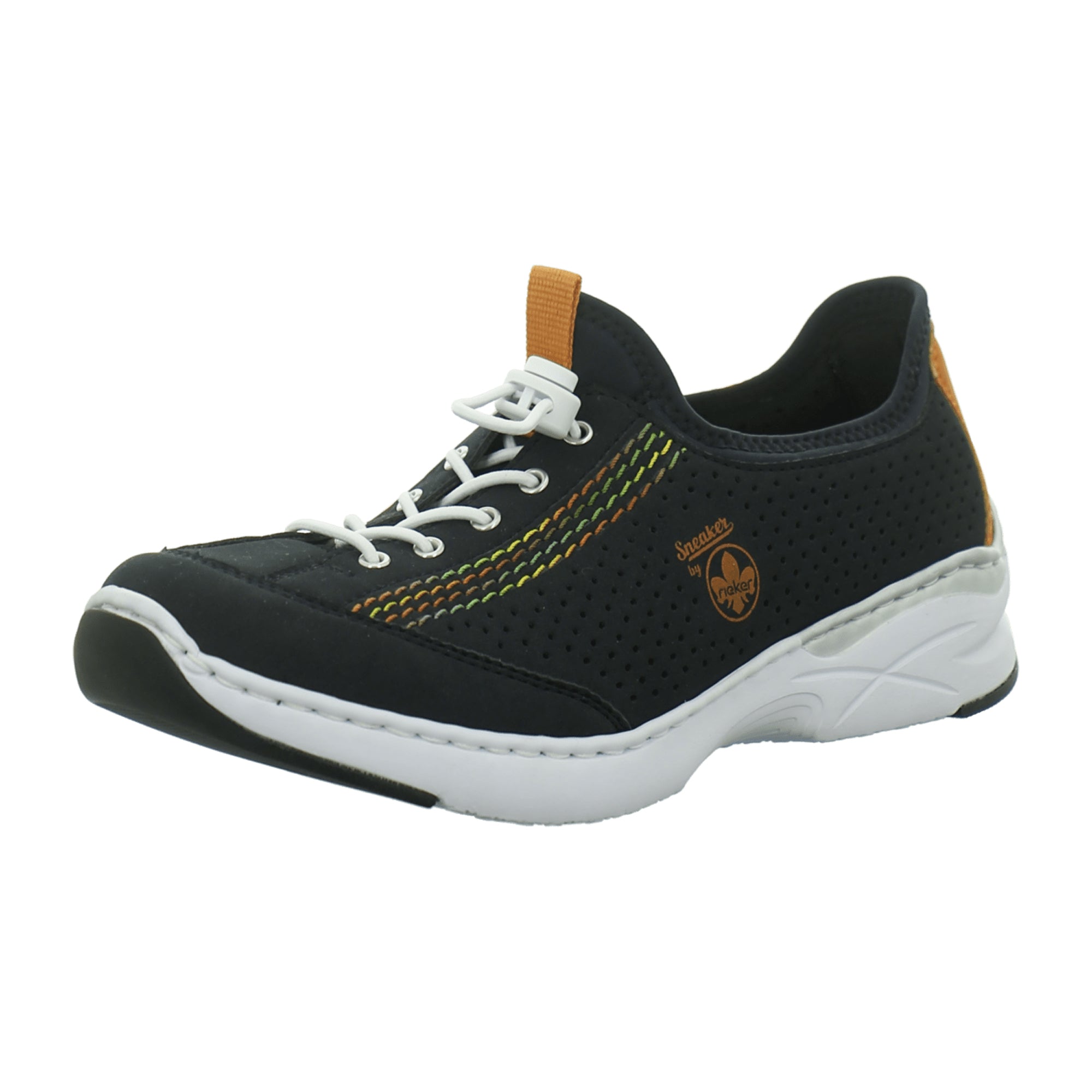 Rieker Women's Blue Comfort Lace-Up Shoes M02G9-14 Trichterabsatz Round Toe