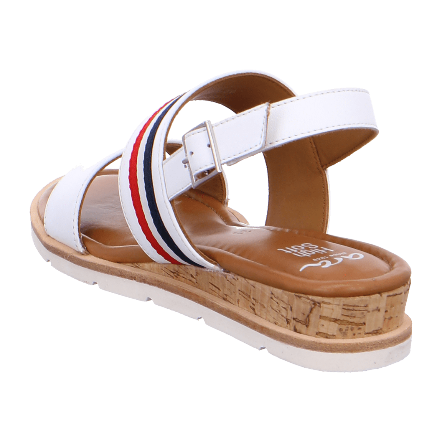 ARA CARMEL Women's Ankle Strap Slippers in White Smooth Leather