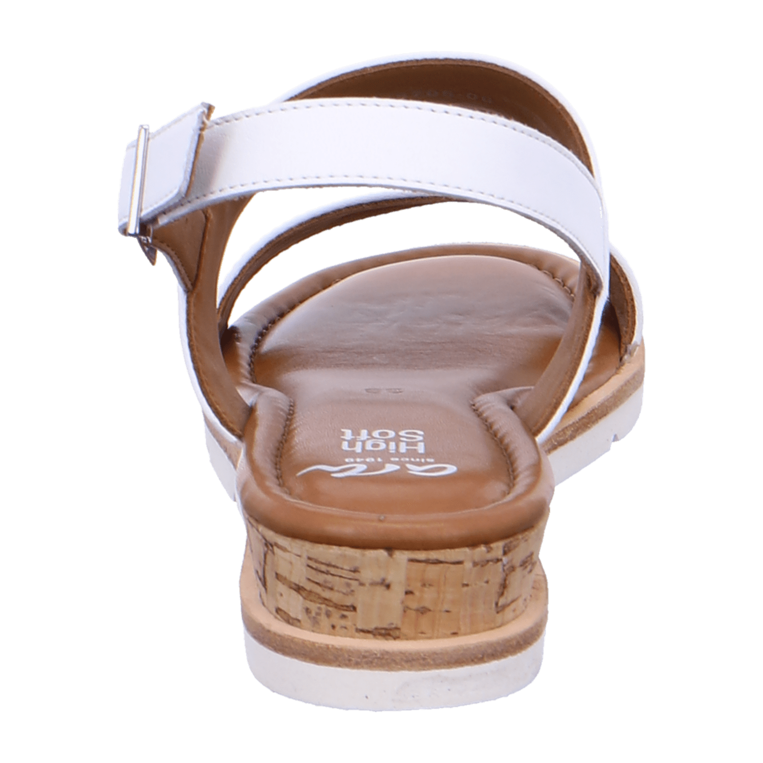 ARA CARMEL Women's Ankle Strap Slippers in White Smooth Leather