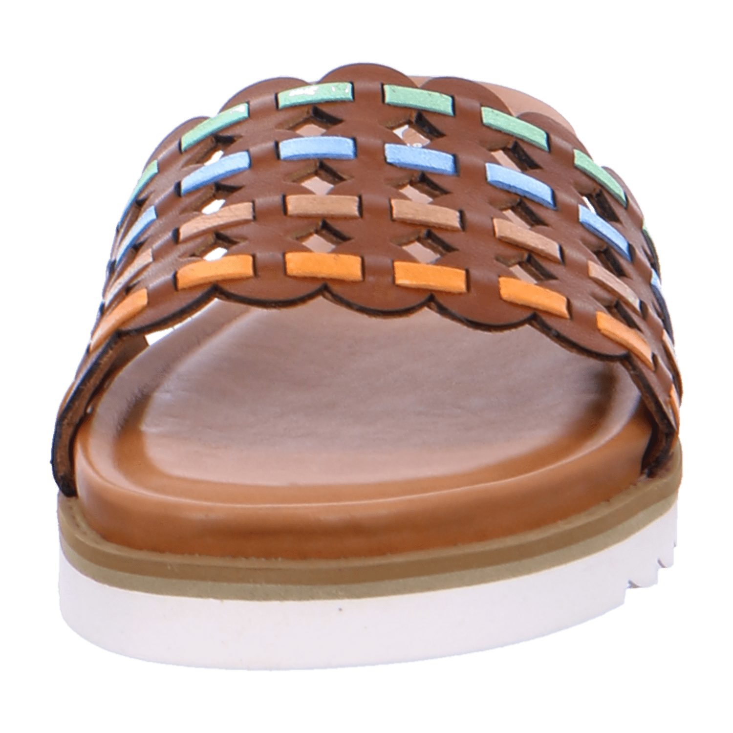 ARA Women's Brown Smooth Leather Slip-On Mules