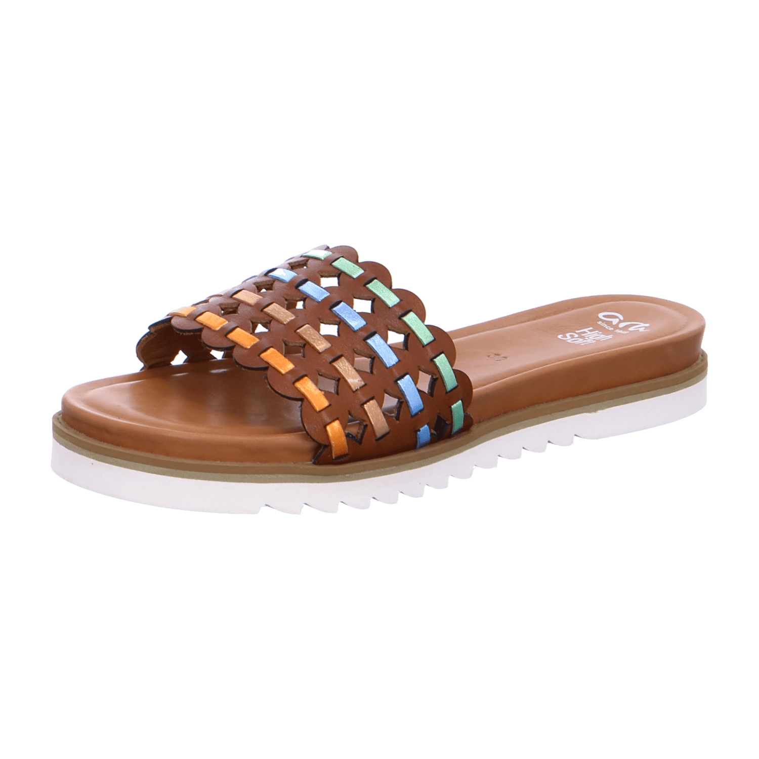 ARA Women's Brown Smooth Leather Slip-On Mules