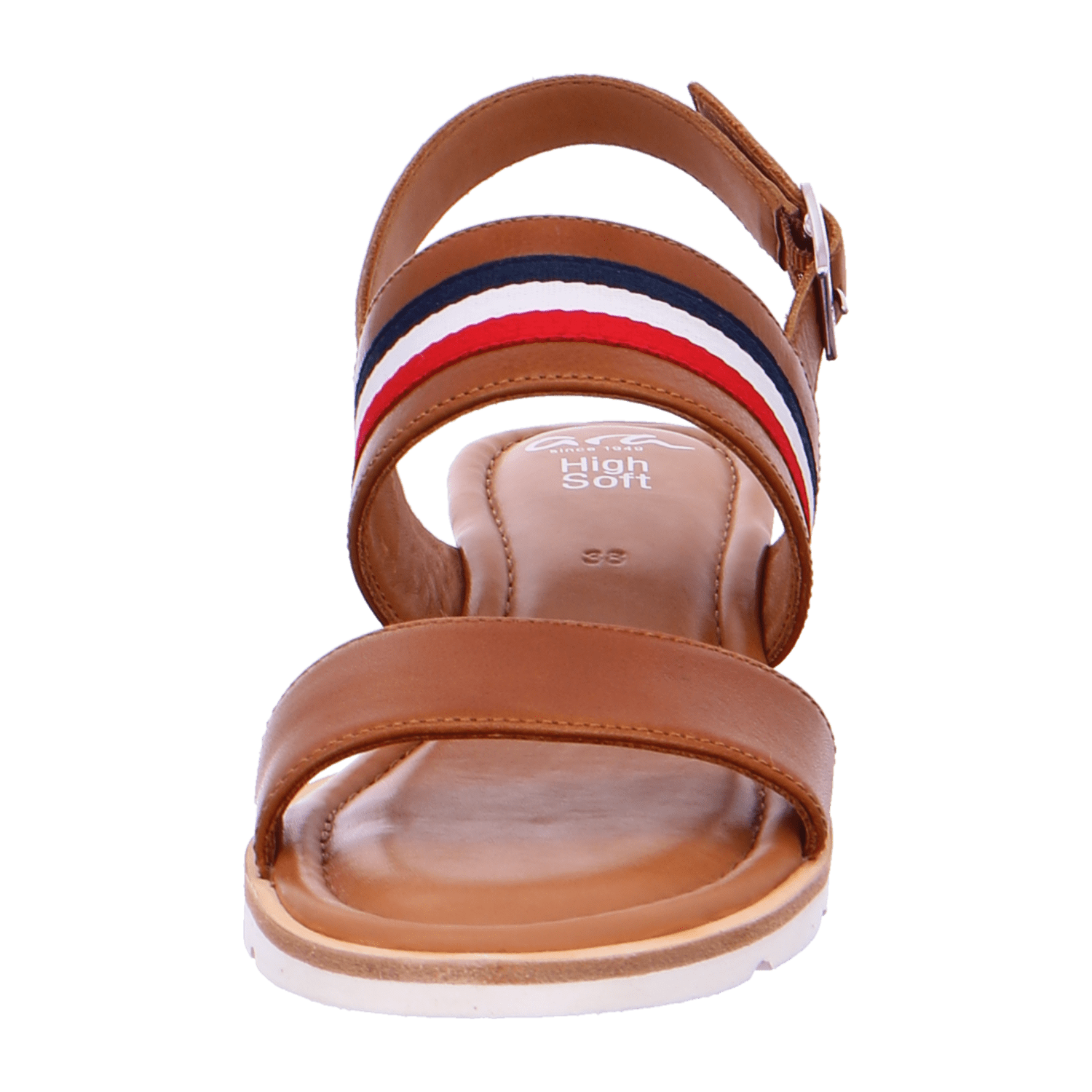 ARA CARMEL Women's Ankle Strap Leather Slippers in Brown - Bartel-Shop