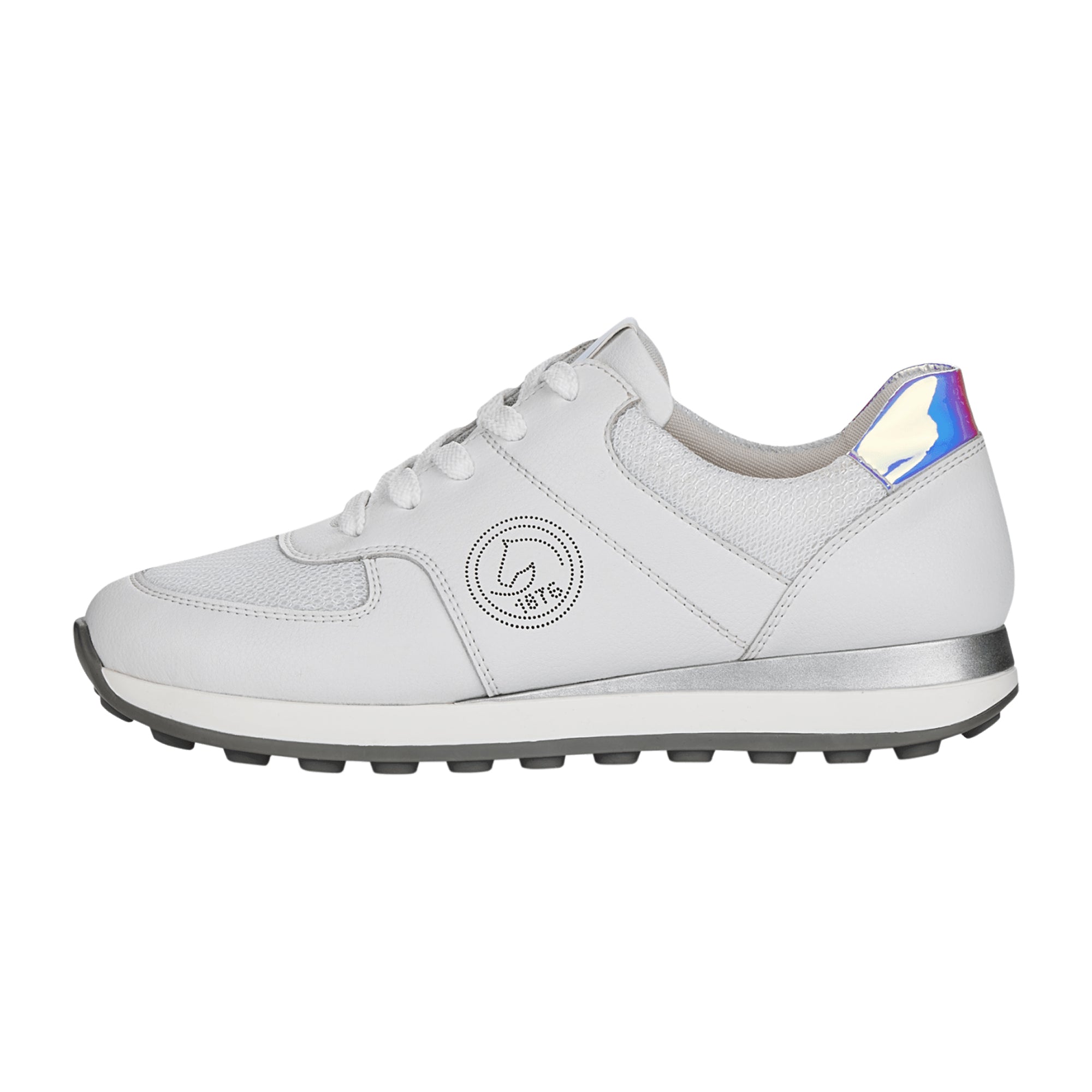 Remonte Women's White Leather Sneakers R180081 Flat Heel Lace-Up Shoes