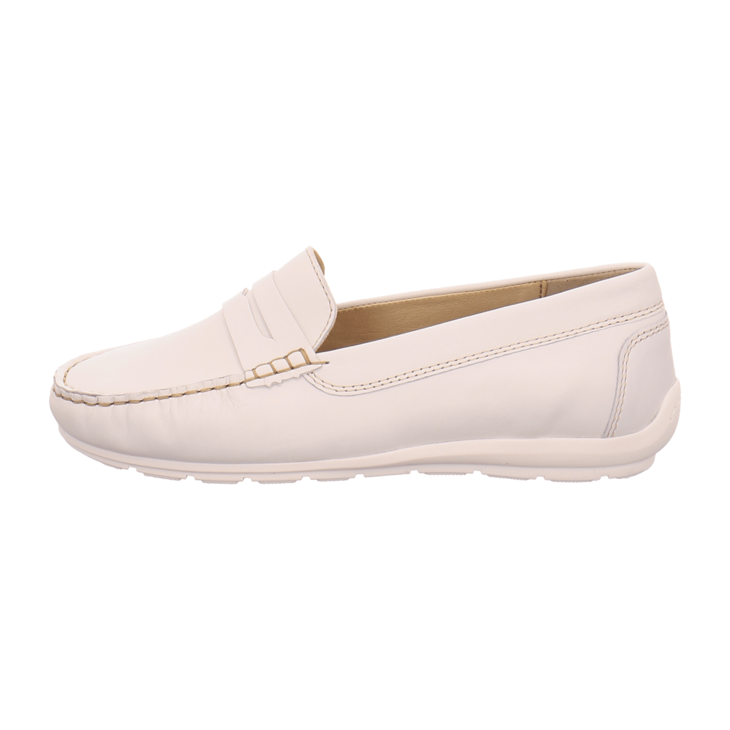 ARA Alabama Women's Moccasin in White Smooth Leather with Leather Lining and Synthetic Sole