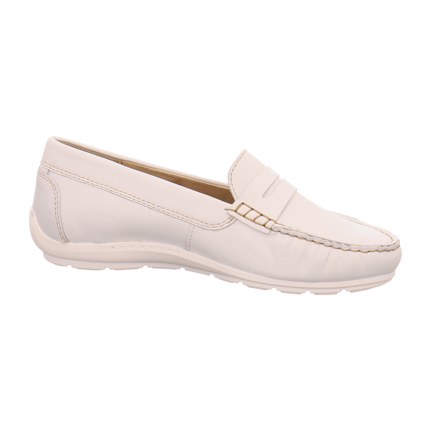 ARA Alabama Women's Moccasin in White Smooth Leather with Leather Lining and Synthetic Sole