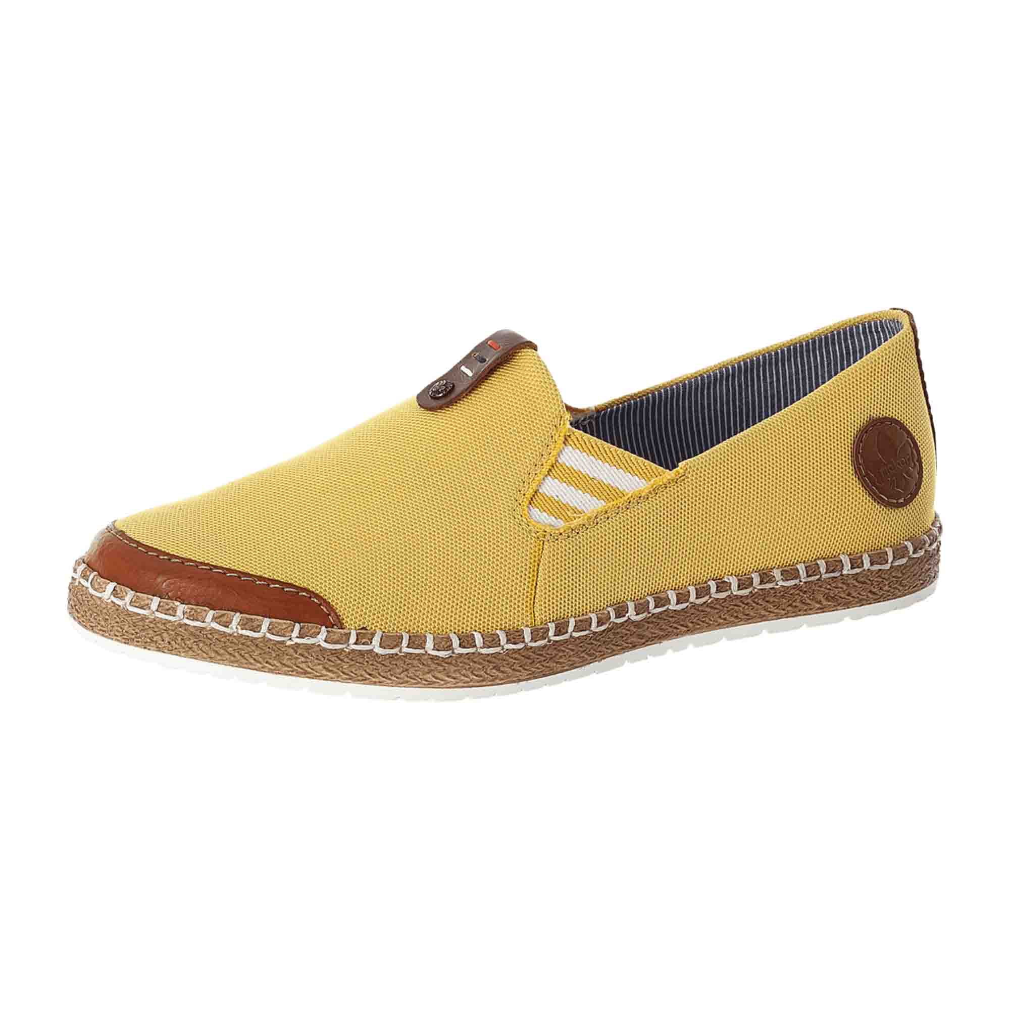 Rieker NV Women's Yellow Slip-On Shoes Faux Leather Textile Lining