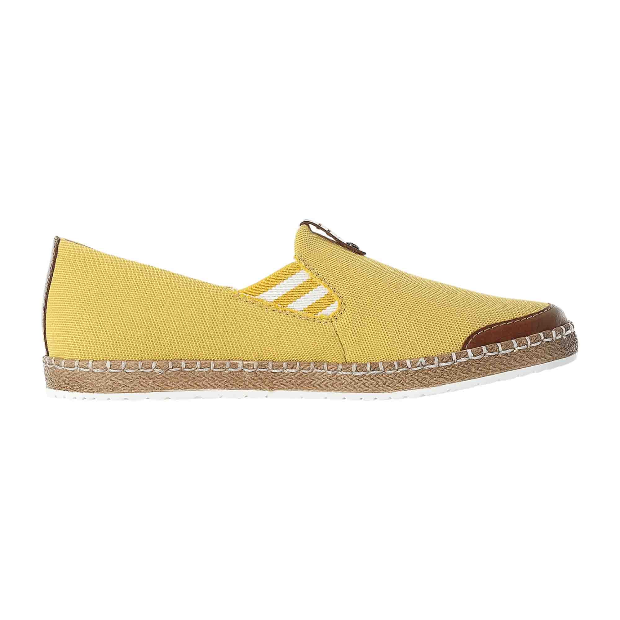 Rieker NV Women's Yellow Slip-On Shoes Faux Leather Textile Lining