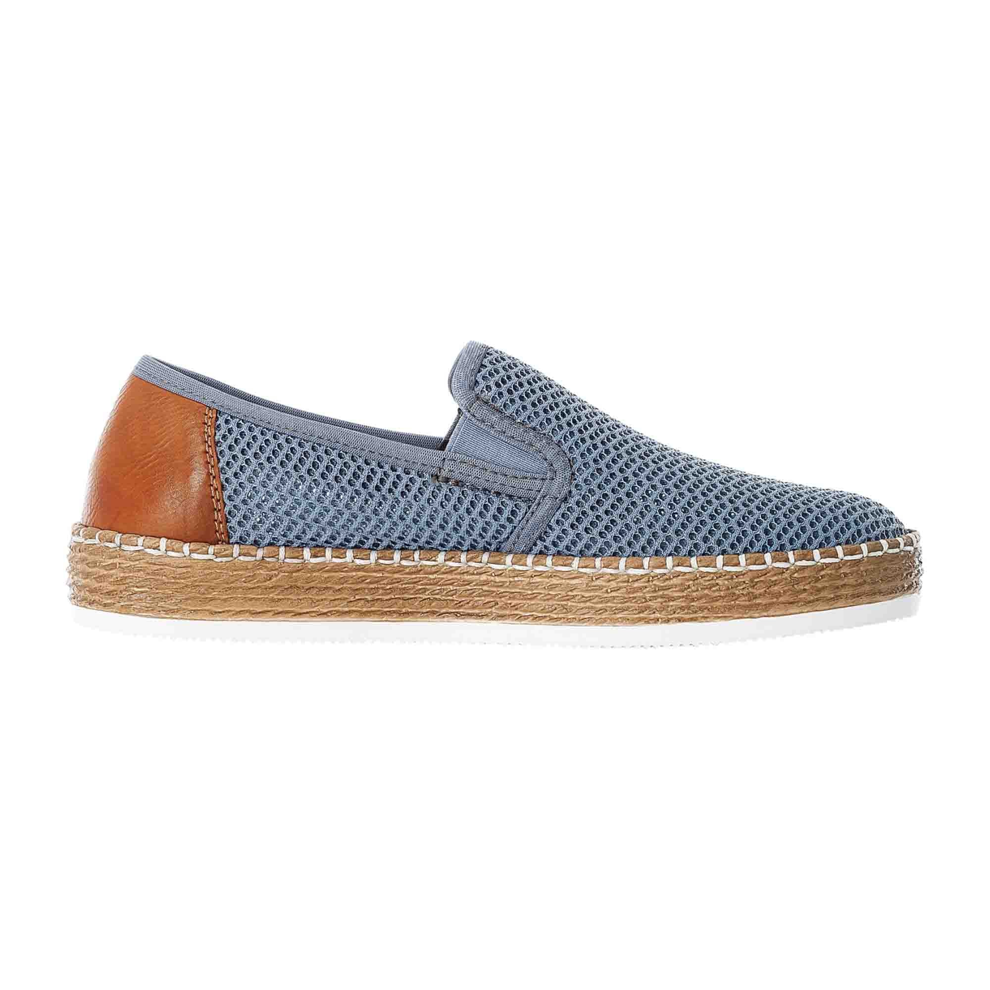 Rieker Women's Casual Blue Slip-On Shoes with Comfort and Style