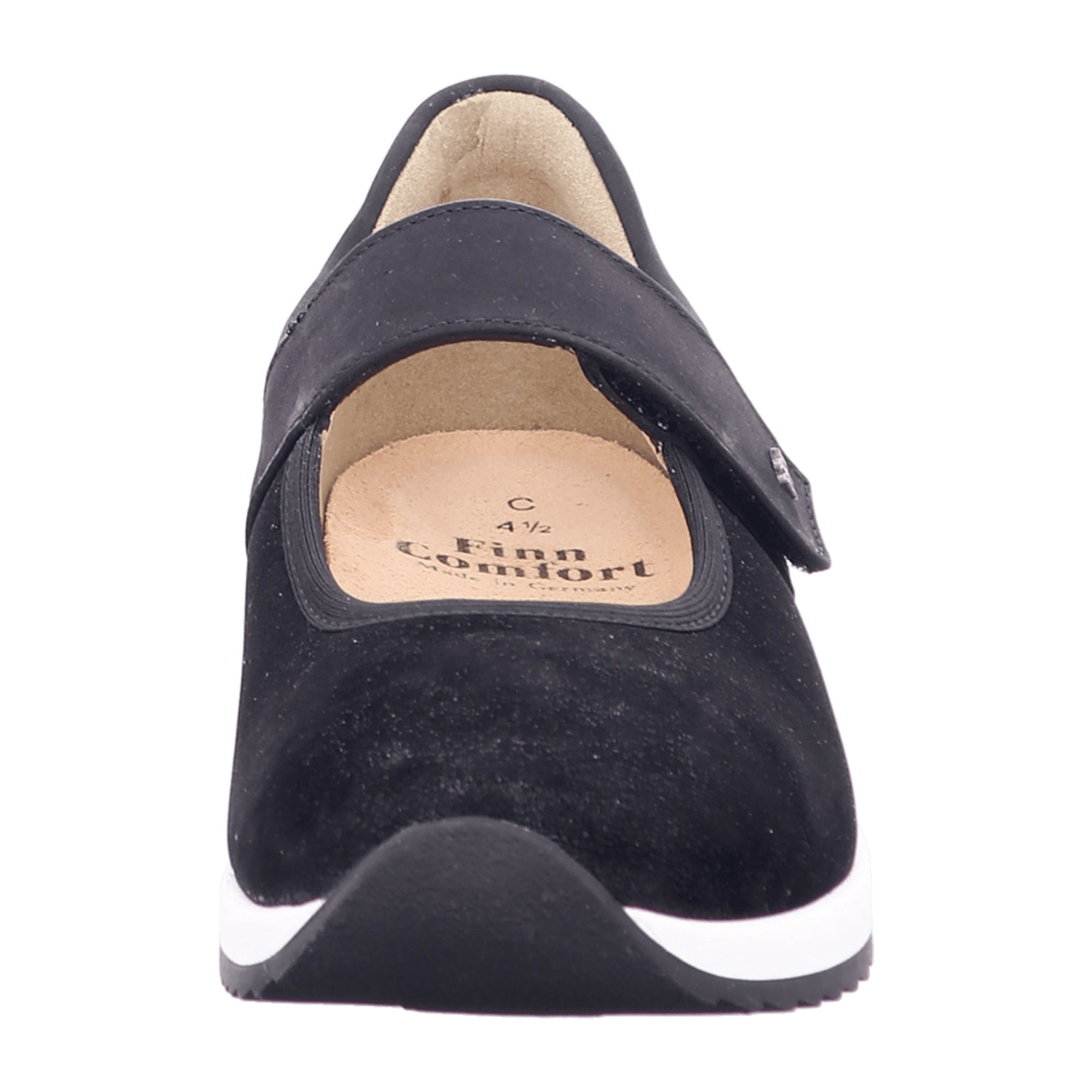 Finn Comfort Assenza Women's Comfort Slipper - Black Balenastretch Nubuck Leather