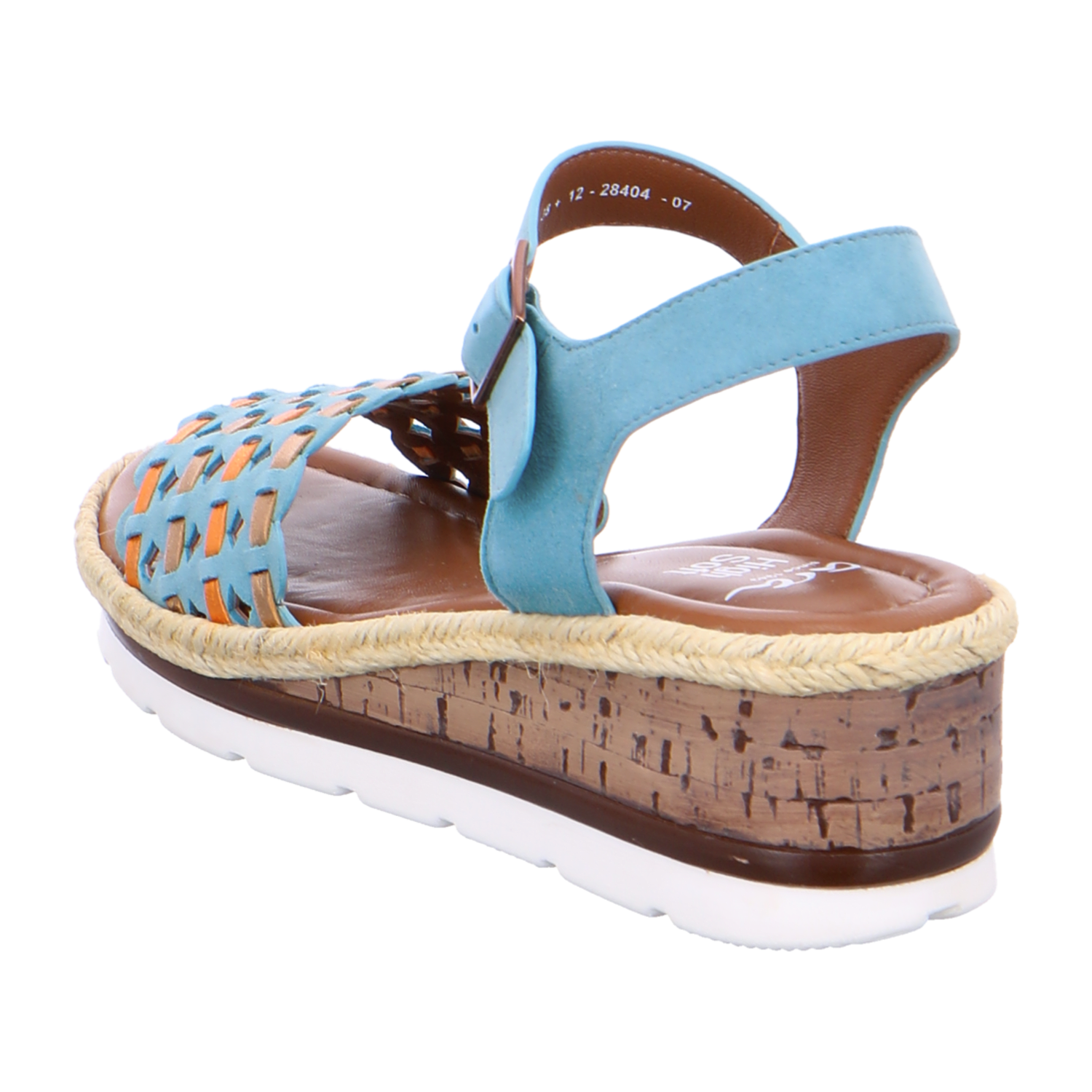 ARA CADIZ Women's Slipper with Ankle Strap in Blue Nubuck Leather Open Toe