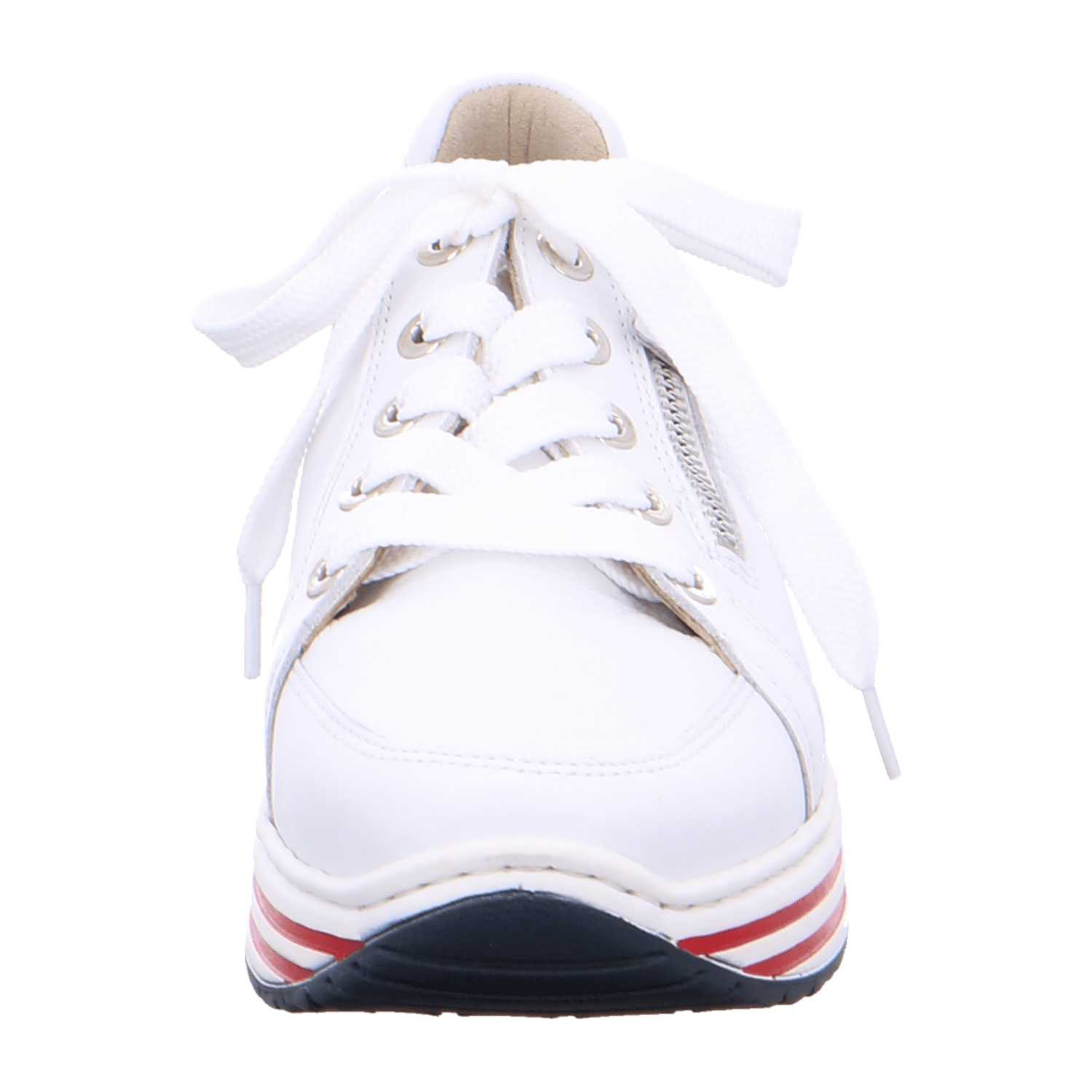ARA SAPPORO Women's Leather Sneakers in White with Lace-Up Closure and Cold Weather Lining