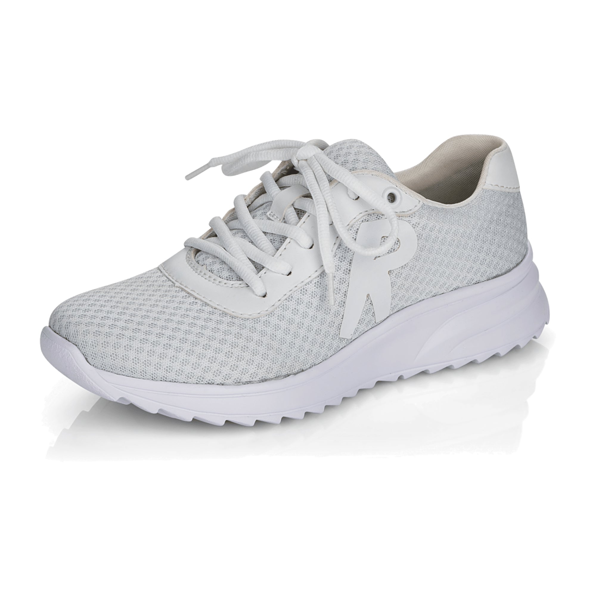Rieker NV Women's White Lace-Up Sneakers with Wedge Heel