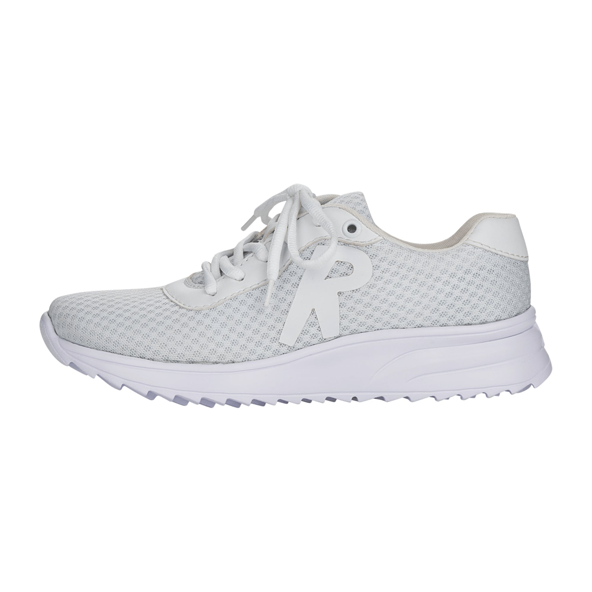 Rieker NV Women's White Lace-Up Sneakers with Wedge Heel
