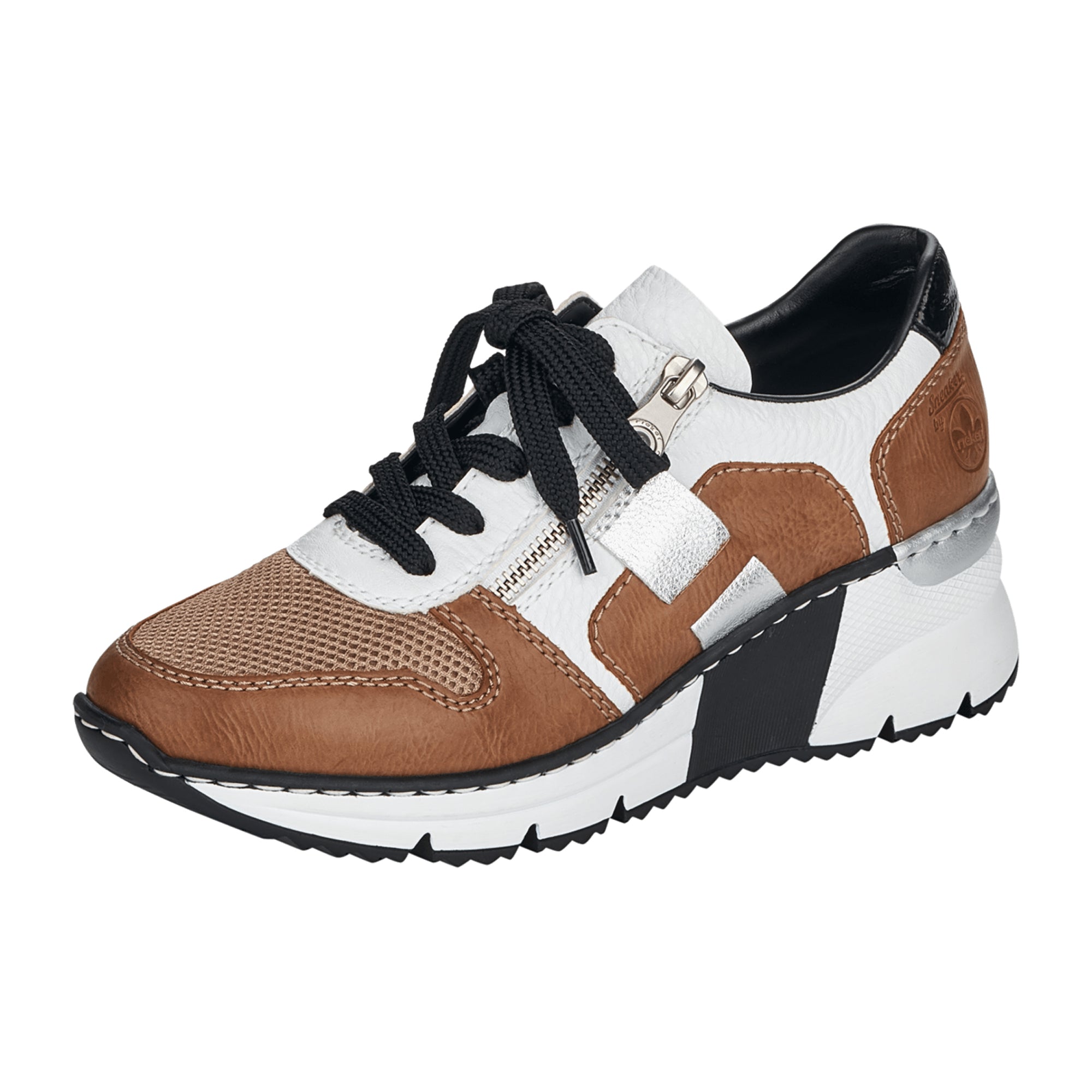 Rieker Beige Lace-Up Shoes for Women Sporty Rieker Sneakers Ankle High