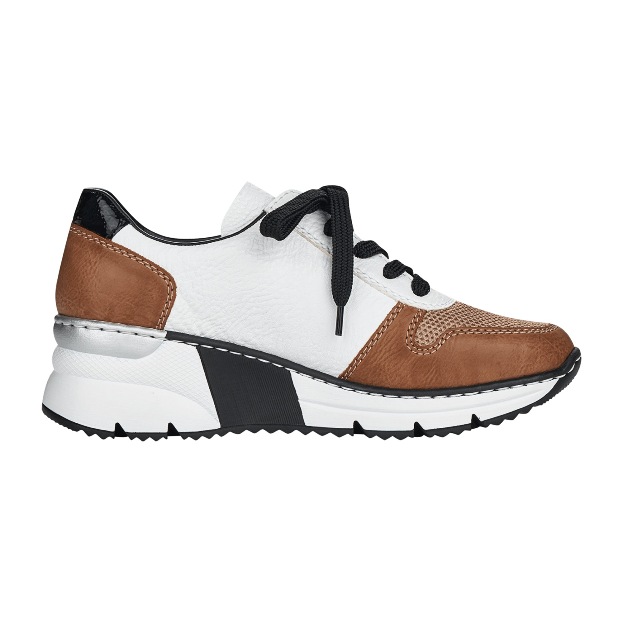 Rieker Beige Lace-Up Shoes for Women Sporty Rieker Sneakers Ankle High