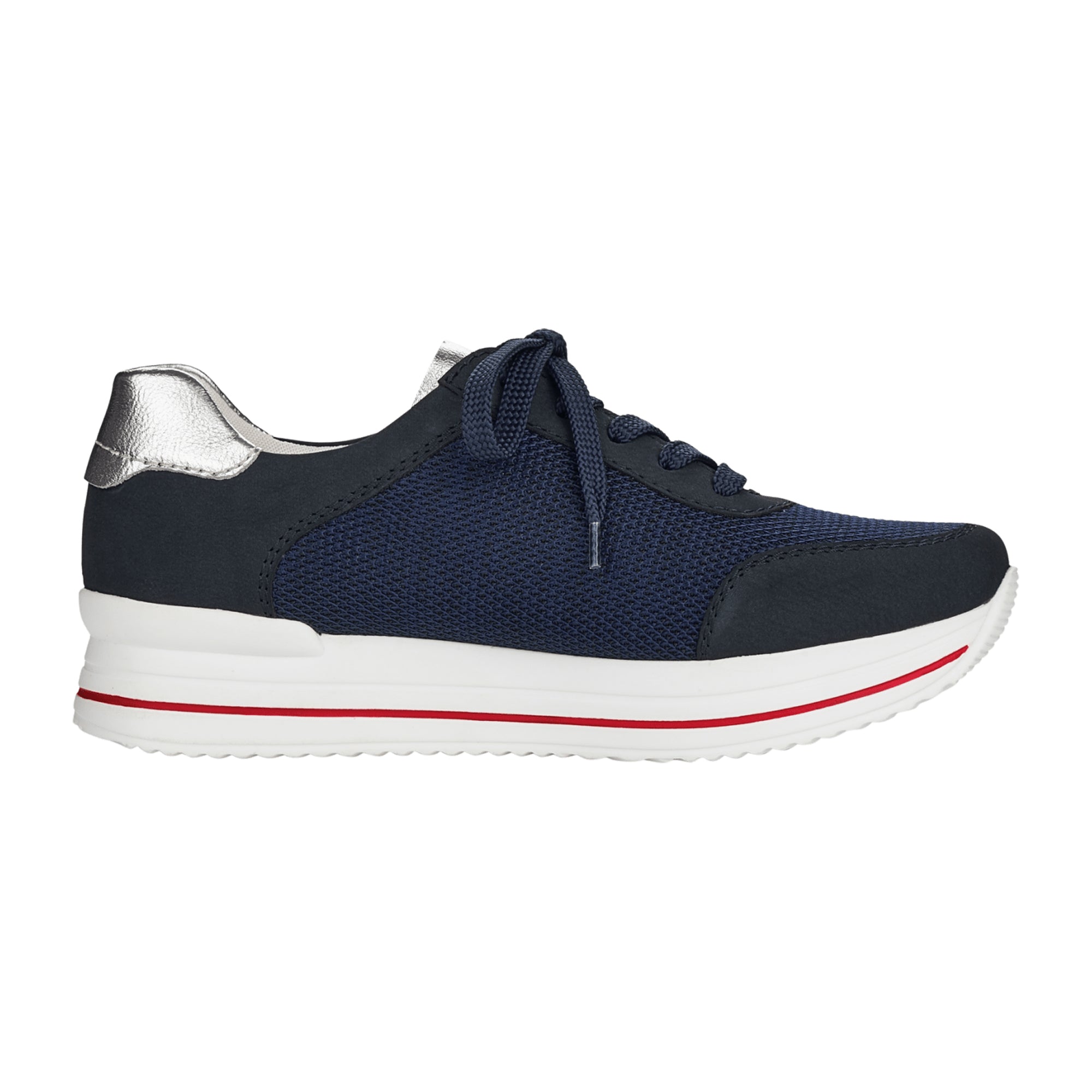 Rieker Women's Blue Casual Shoes with Removable Insole and Lace-up Closure