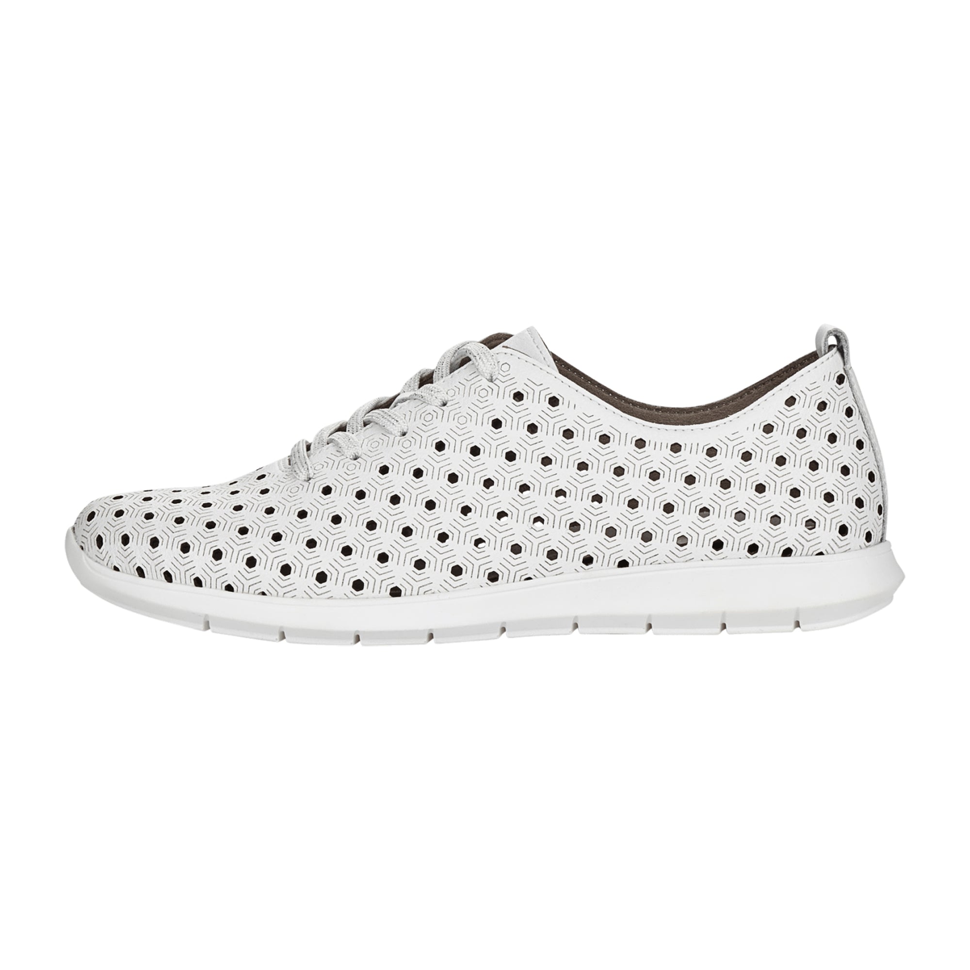 Remonte R7101-80 Women's White Leather Lace-Up Shoes with Breathable Lining - Bartel-Shop