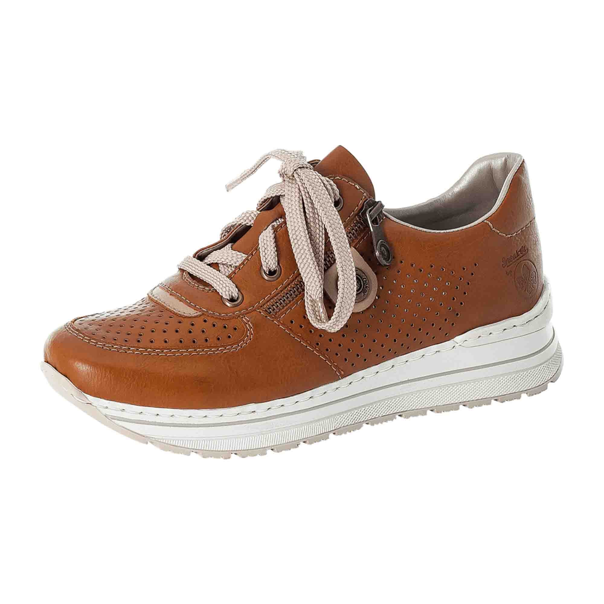 Rieker FSK Women's Brown Lace-Up Casual Shoes Synthetic Material