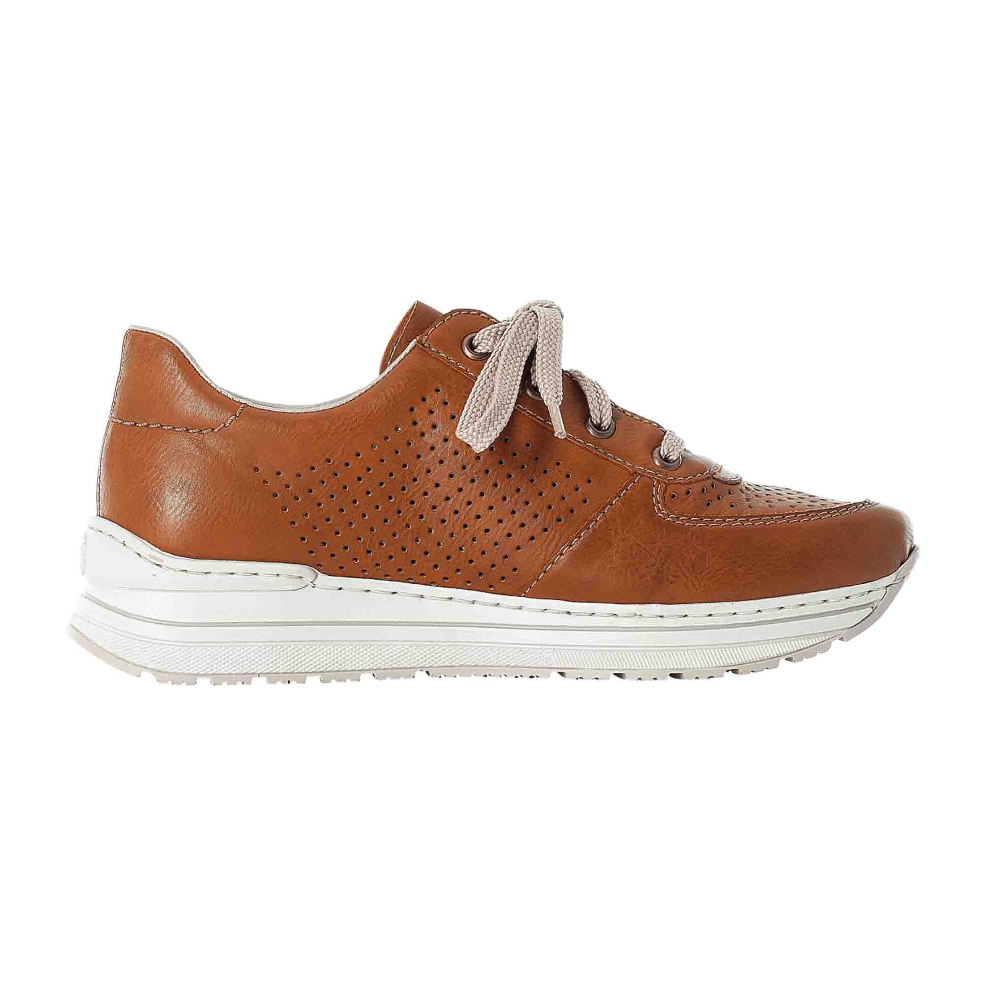 Rieker FSK Women's Brown Lace-Up Casual Shoes Synthetic Material