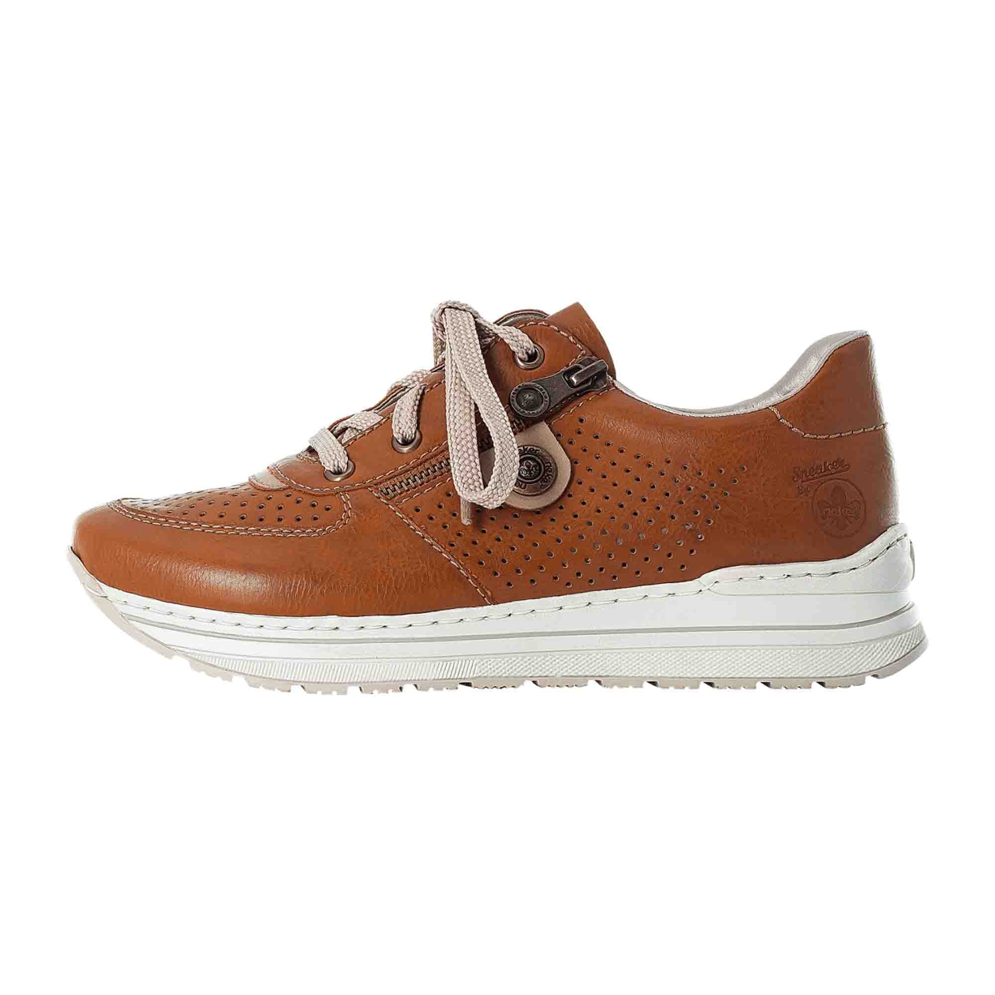 Rieker FSK Women's Brown Lace-Up Casual Shoes Synthetic Material