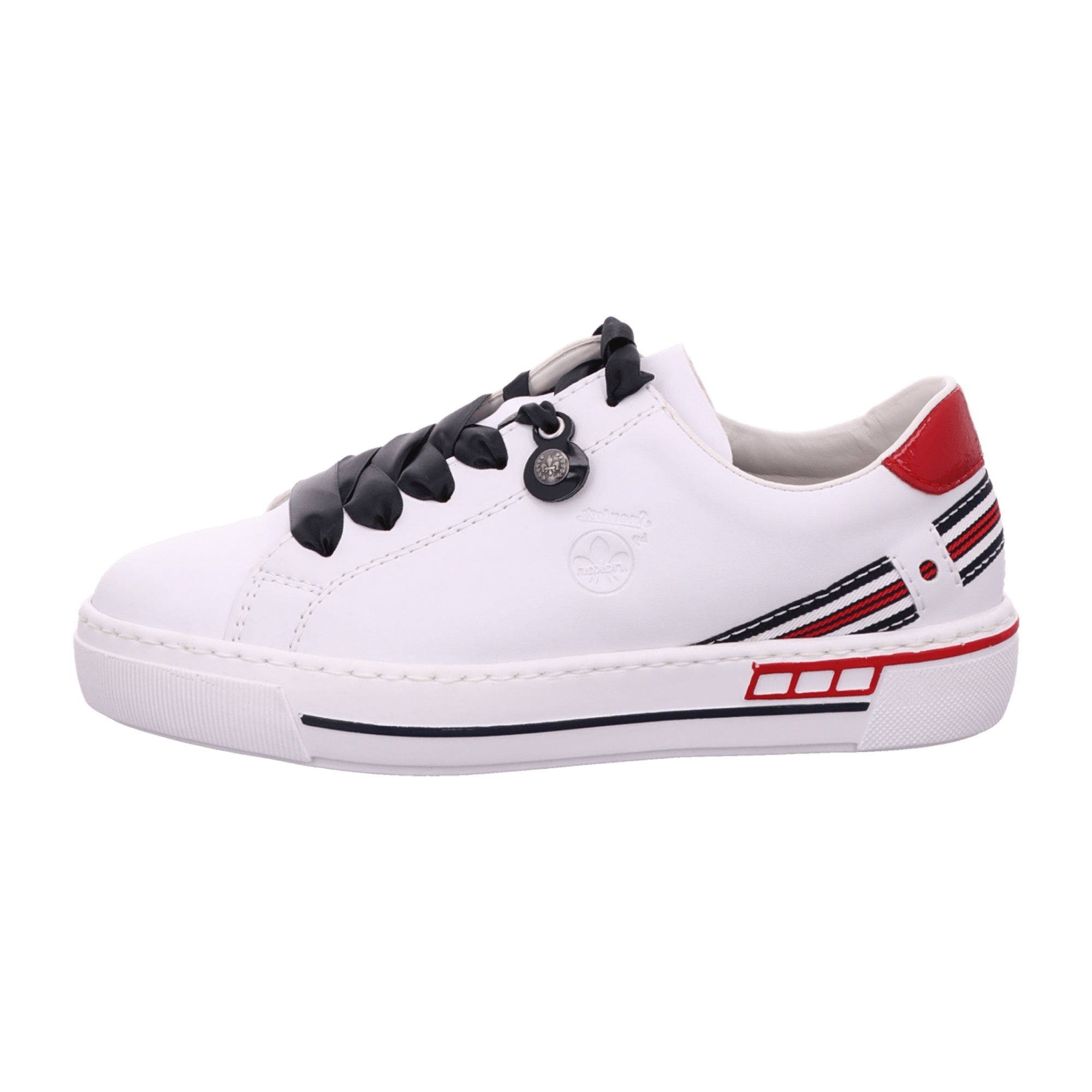 Rieker Women's White Lace-Up Shoes Comfortable Leather Insole Trendy Design