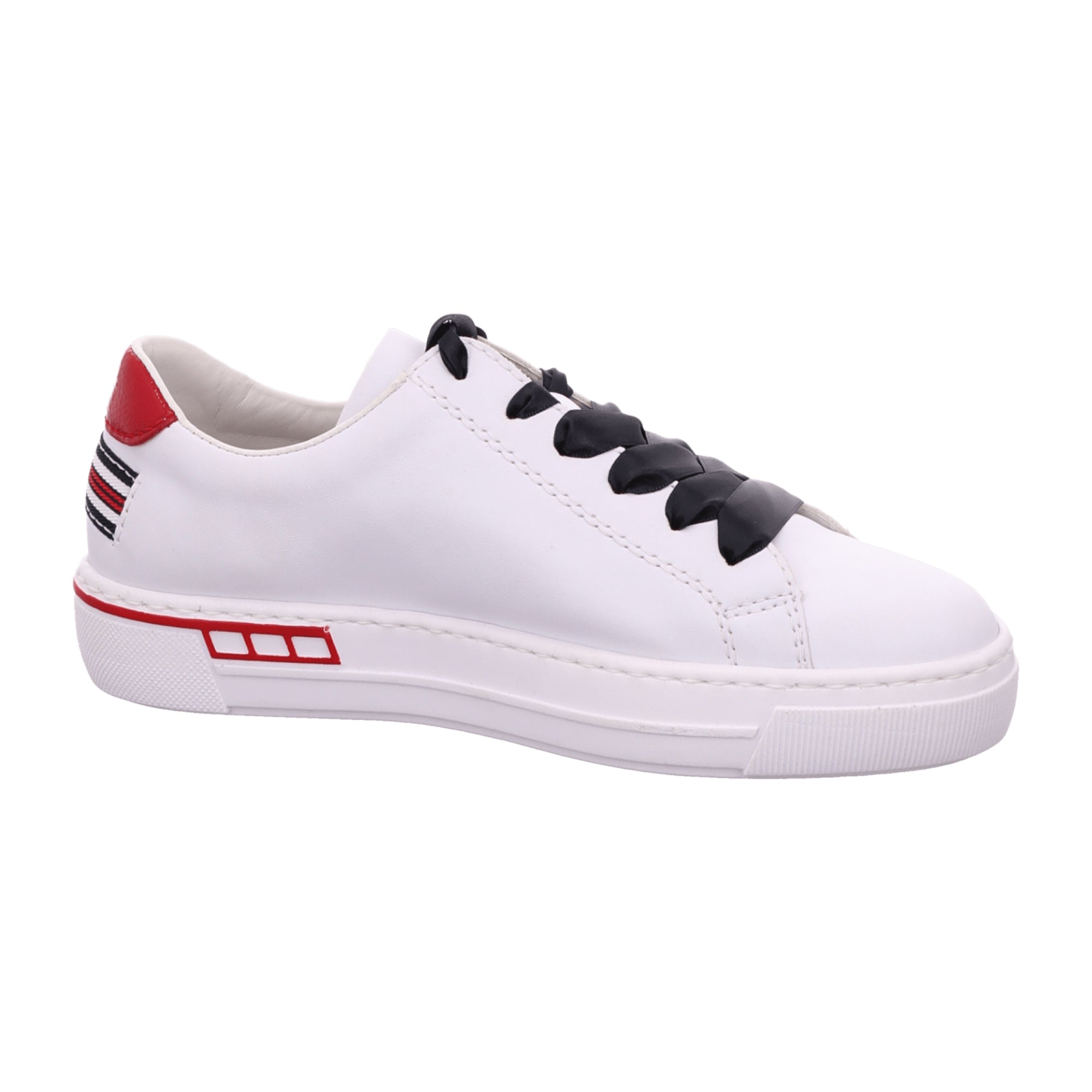 Rieker Women's White Lace-Up Shoes Comfortable Leather Insole Trendy Design