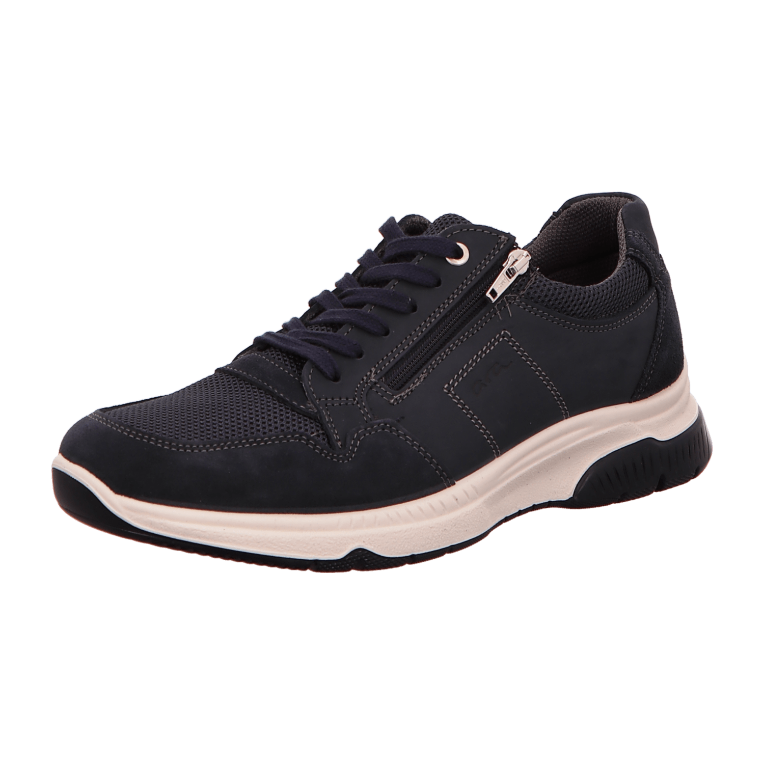 ARA MARCO Men's Suede Sneakers in Blue with Pull-On Closure and Plain Toe