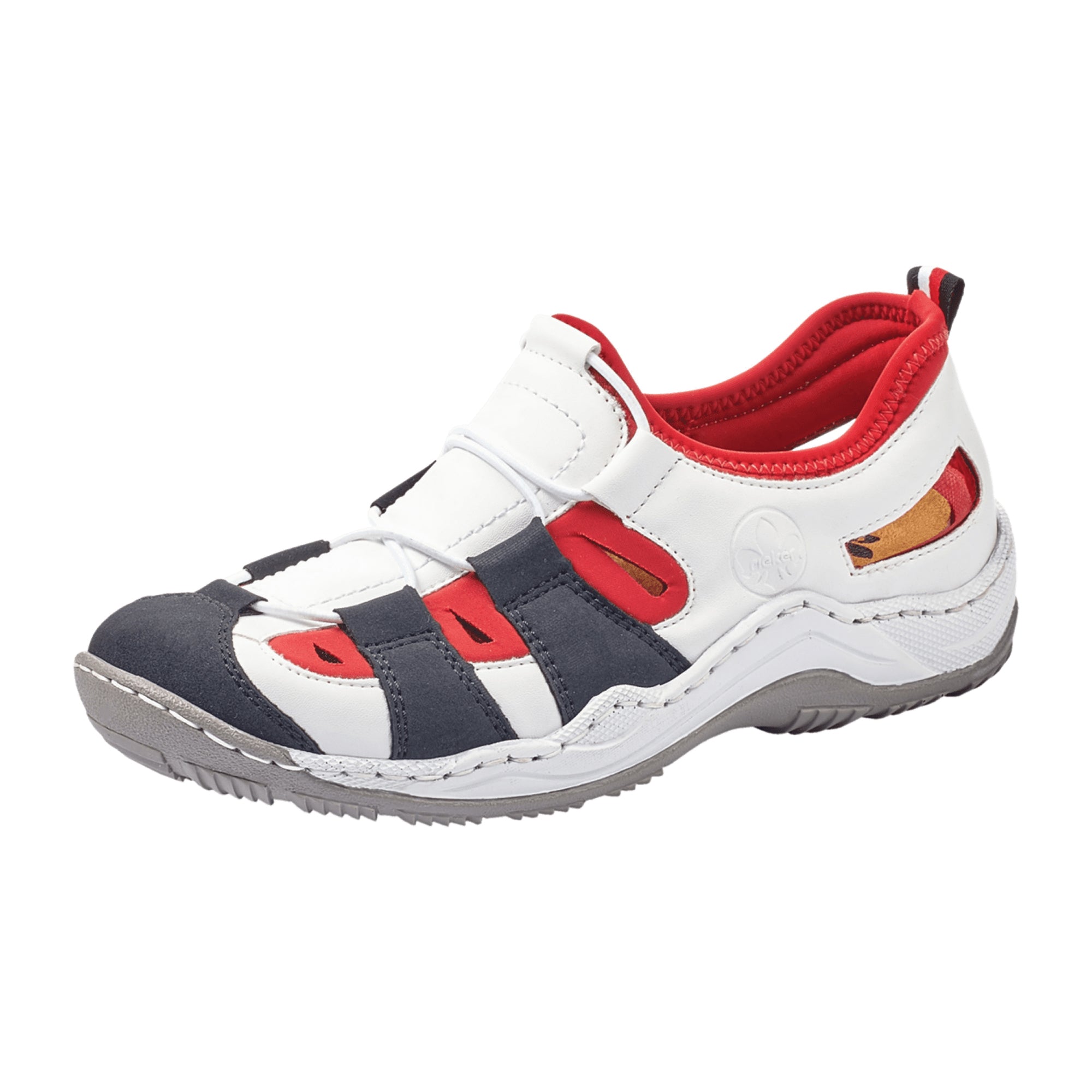 Rieker Women's White Slip-On Shoes with Perforated or Braided Design