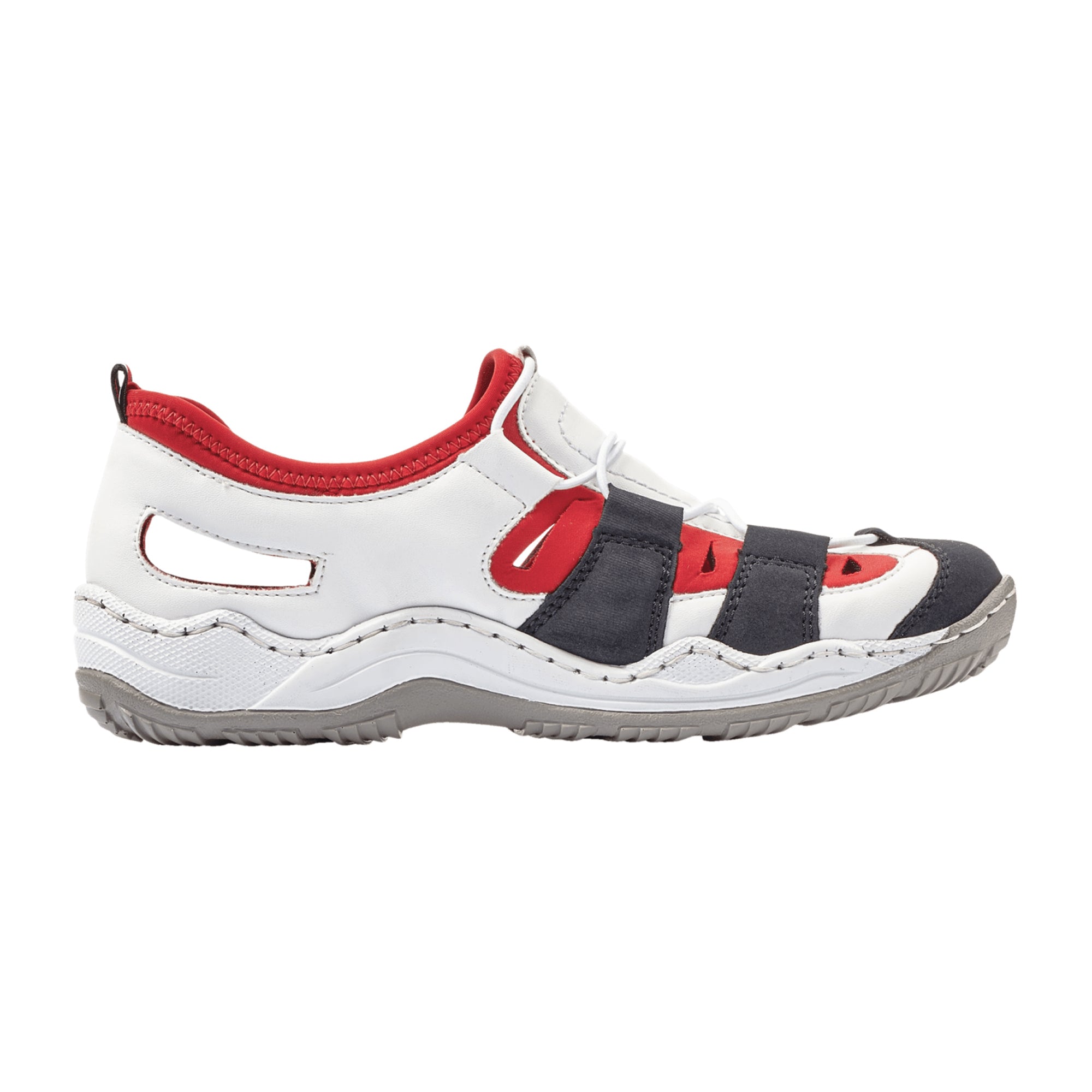 Rieker Women's White Slip-On Shoes with Perforated or Braided Design