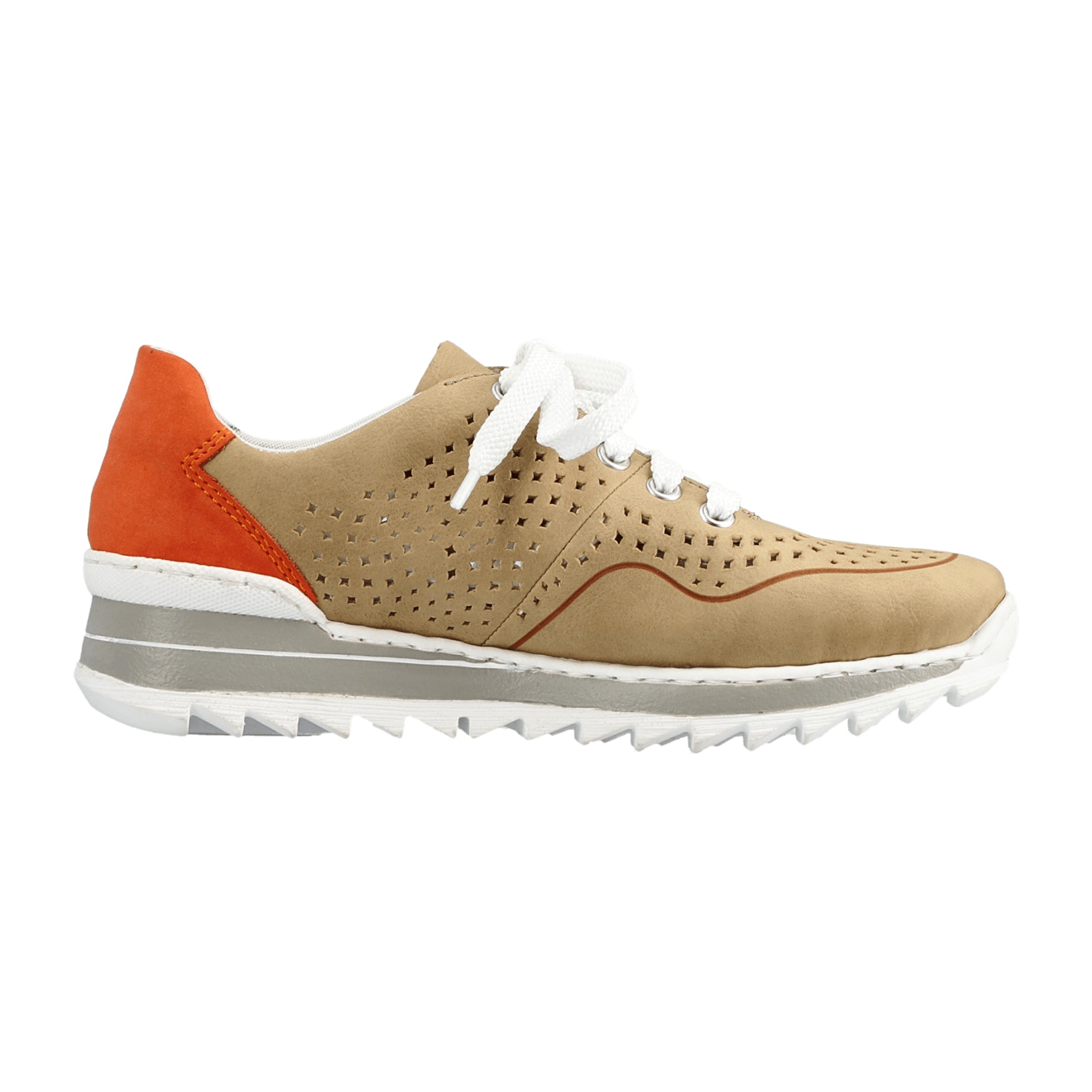 Rieker Beige Casual Shoes for Women with Laces and Low Heel