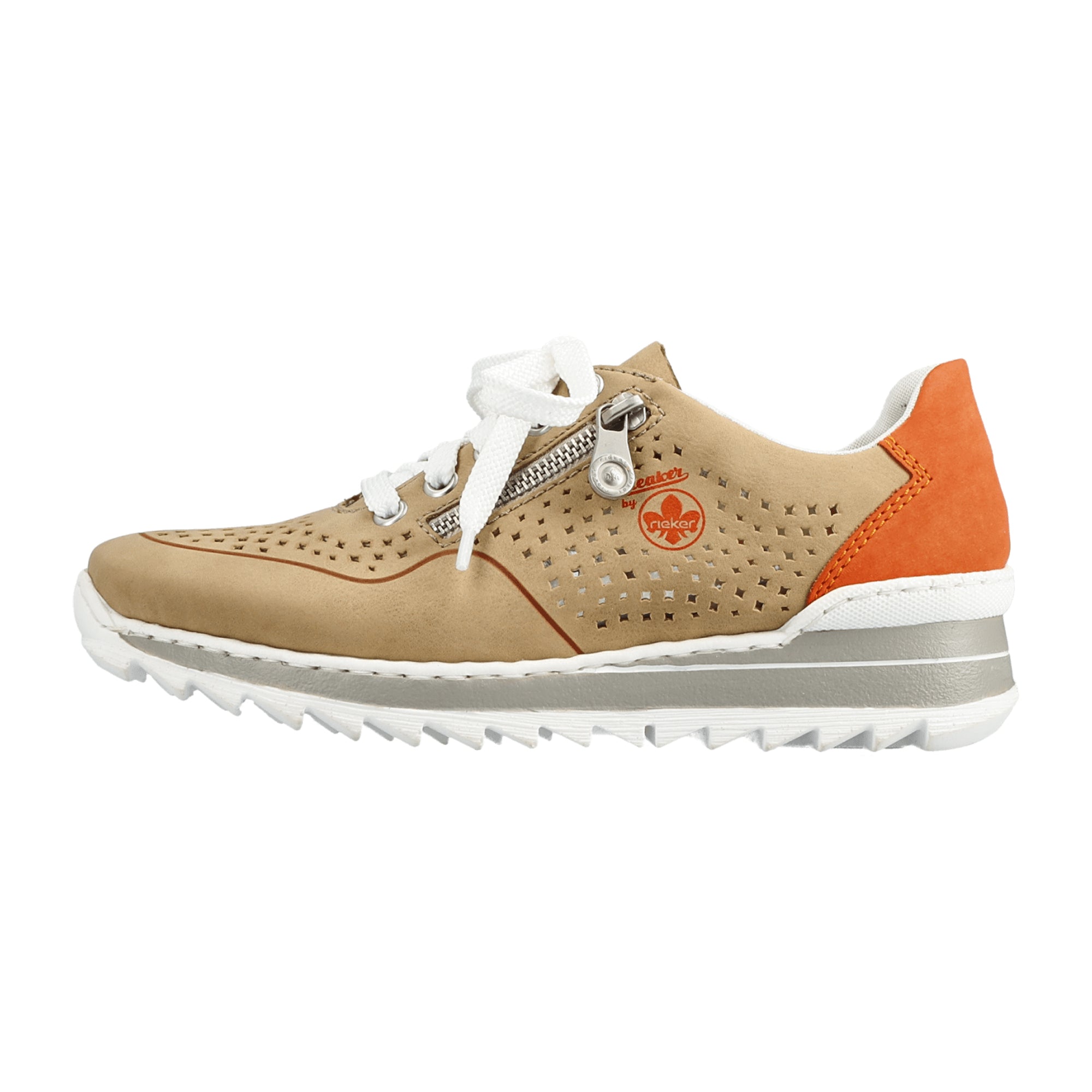 Rieker Beige Casual Shoes for Women with Laces and Low Heel