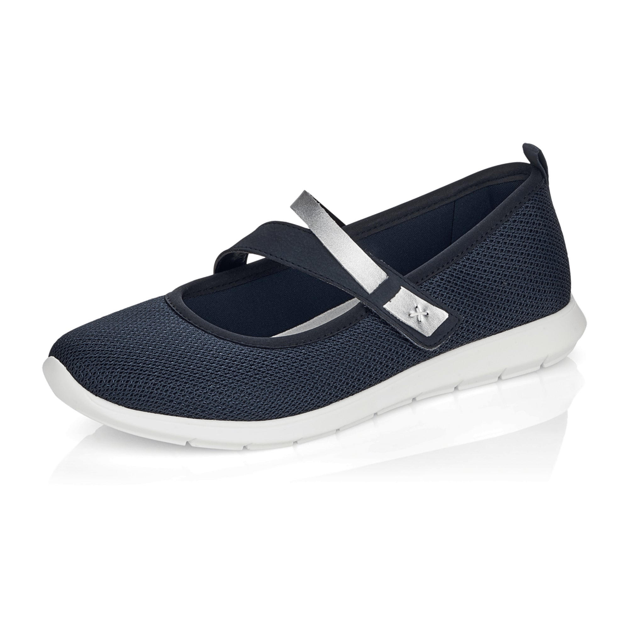 Remonte Women's Blue Casual Shoes with Velcro Closure and Flat Heel