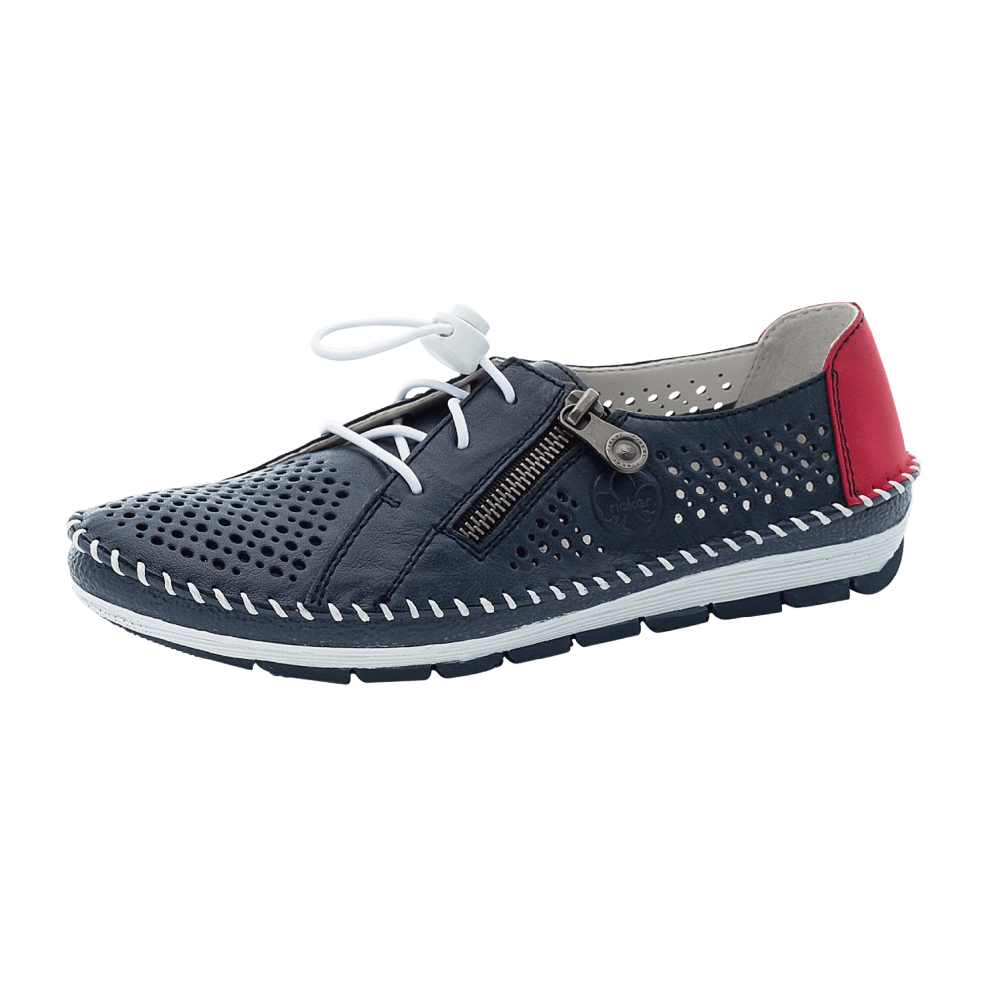 Rieker Women's Blue Slip-On Shoes with Breathable Design and Comfort Features