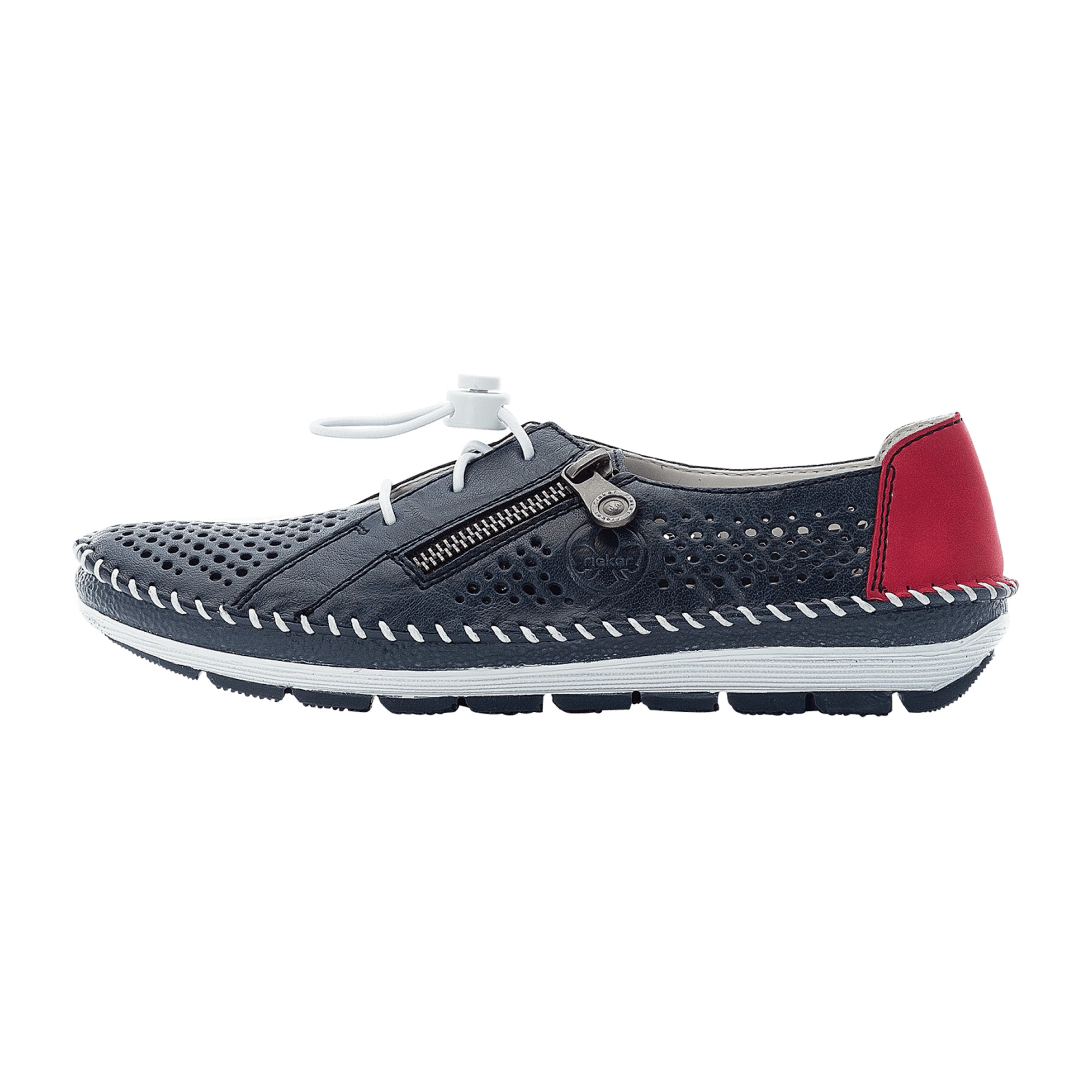 Rieker Women's Blue Slip-On Shoes with Breathable Design and Comfort Features