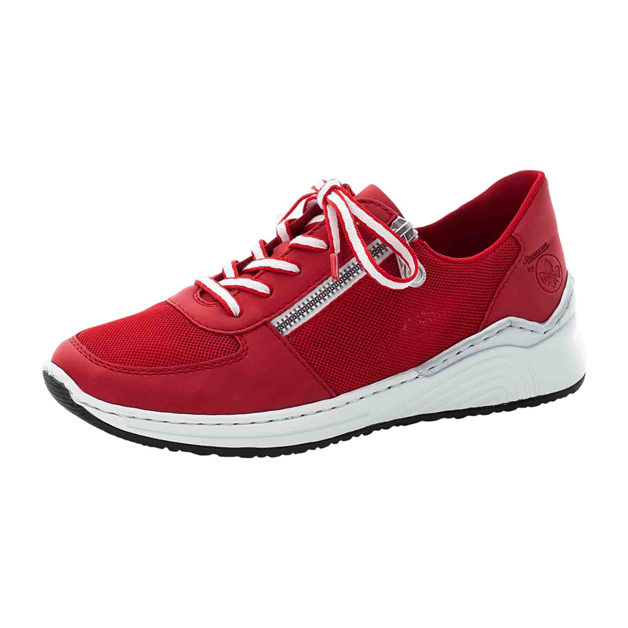 Rieker Women's Red Casual Lace-Up Shoes with Removable Insole - Bartel-Shop