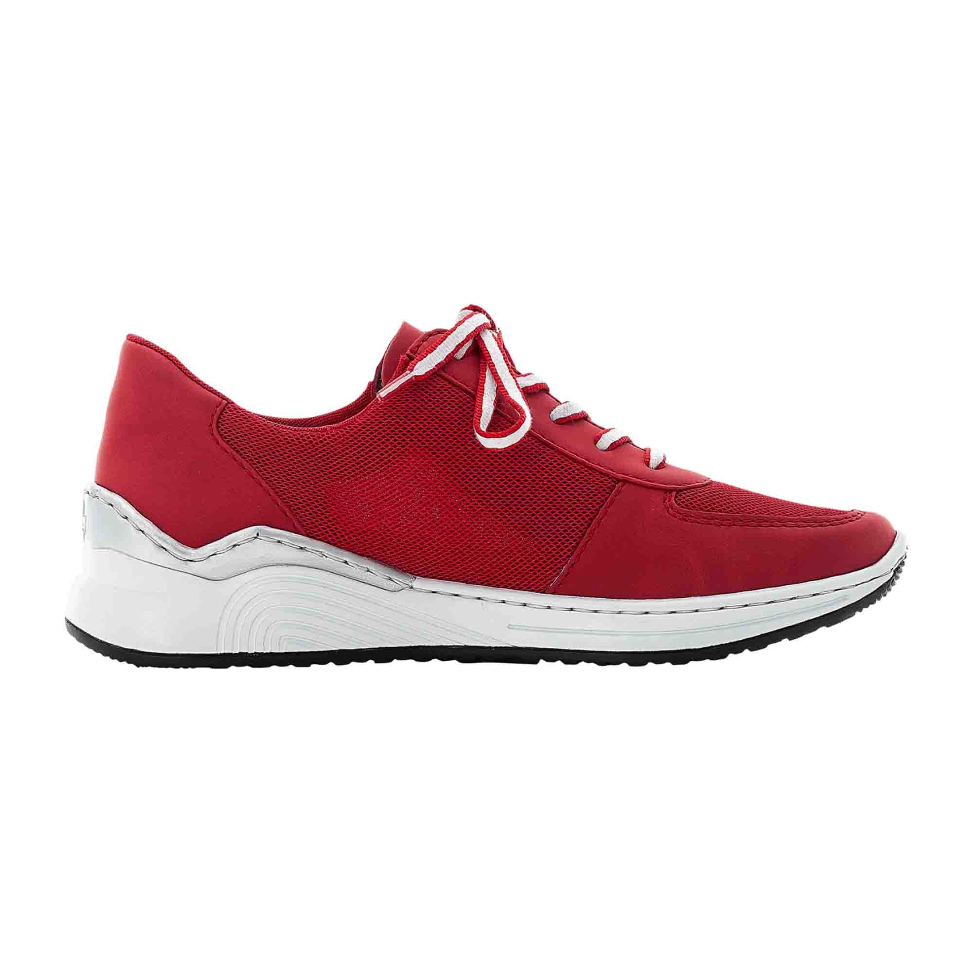 Rieker Women's Red Casual Lace-Up Shoes with Removable Insole - Bartel-Shop
