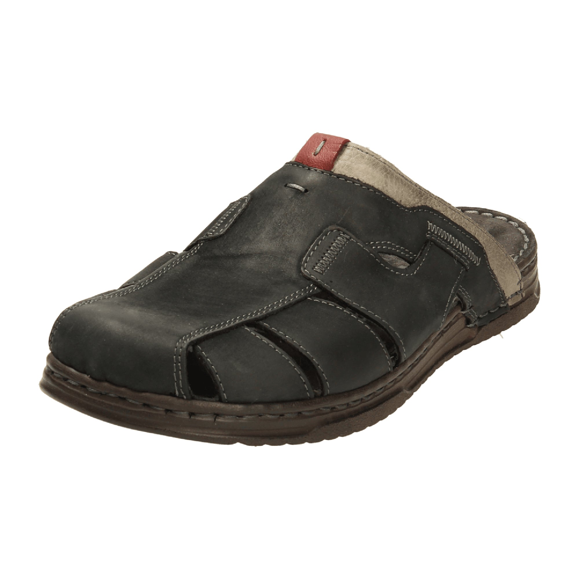 Rohde Men's Open Comfort Shoes Black Leather Slip-On Casual Spring Summer