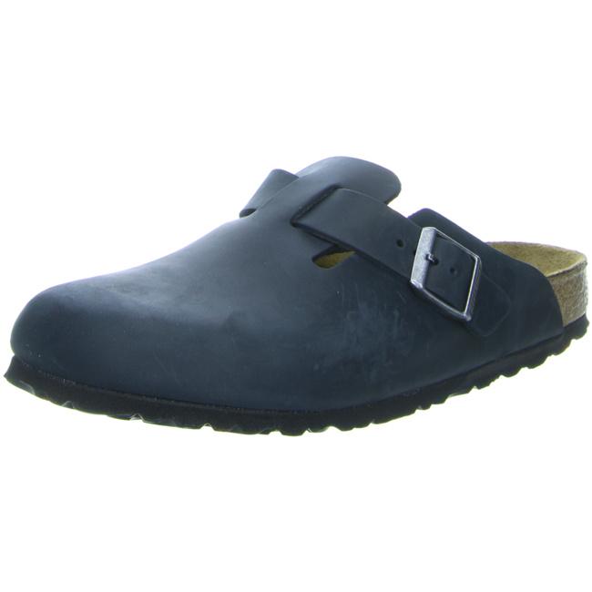 Birkenstock Boston Clogs Slip On Mules Slippers Black Nubuck Leather narrow - Bartel-Shop