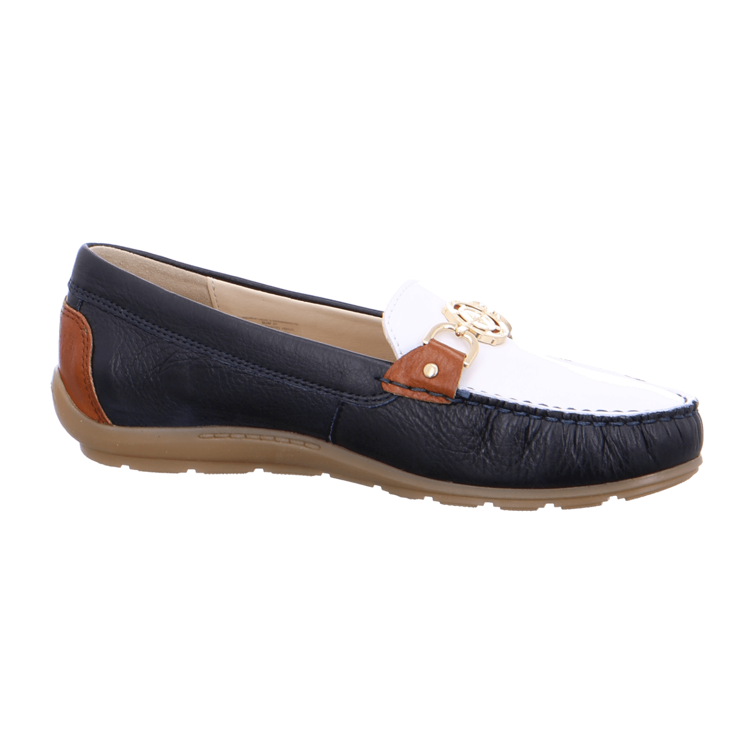 ARA ALABAMA Women's Leather Moccasin in Multicolor, Pull-On Design with Plain Toe and Cold-Weather Fleece Lining