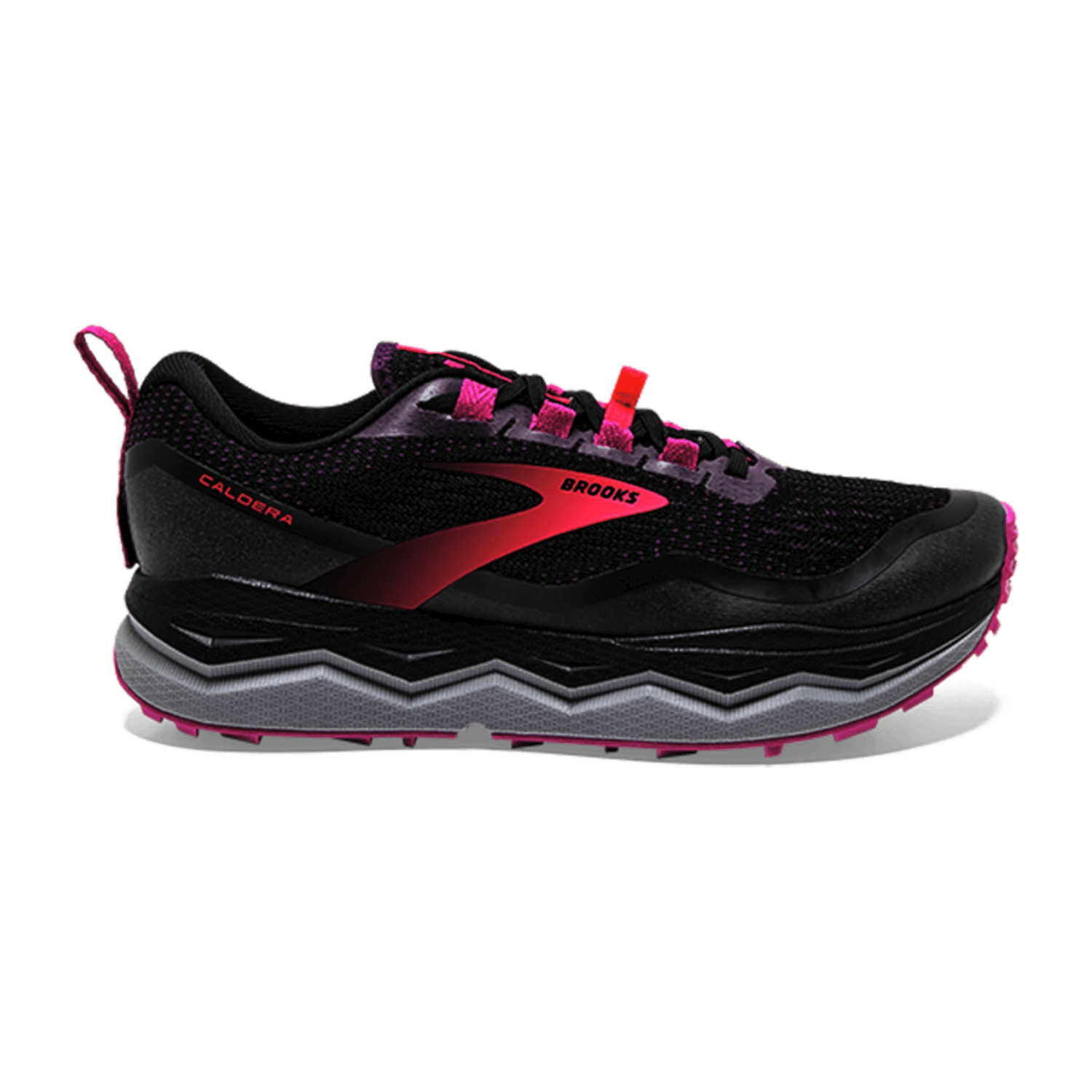 Brooks Caldera 5 Women's Trail Running Shoes for Hard Ground, Black Fuchsia Purple