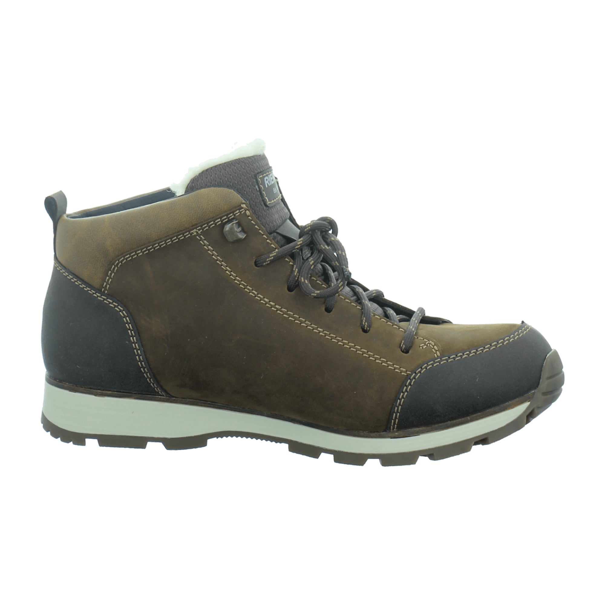 Rieker F574025 Brown Men's Shoes with Tex Membrane and Lace-Up Closure