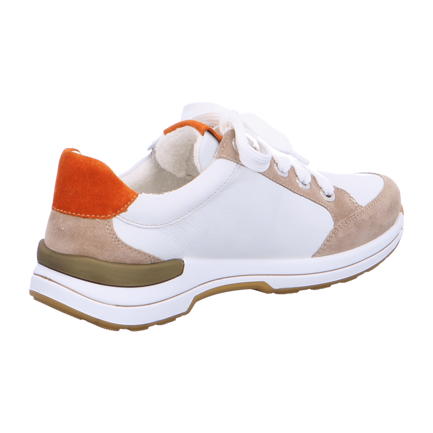 ARA 24510-09 Women's Sneakers in White Nubuck Leather with Lace-Up Closure and Round Toe