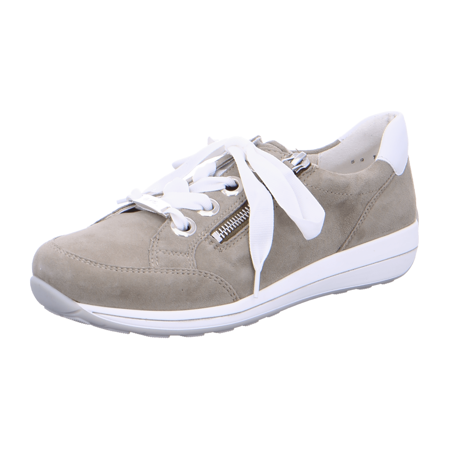 ARA Women's Beige Nubuck T-Bar Lace-Up Shoes with Warm Lining