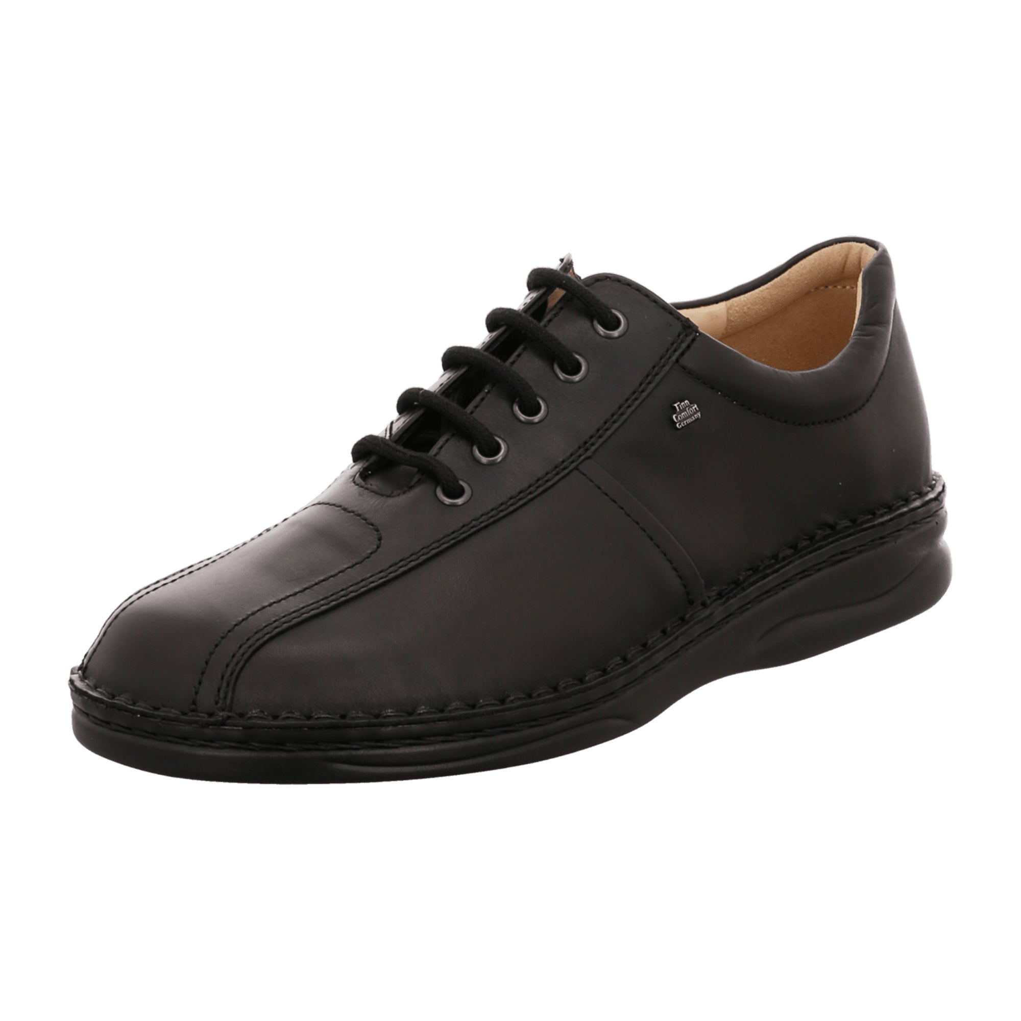 Finn Comfort Dijon Men's Black Leather Dress Shoes - Stylish & Comfortable