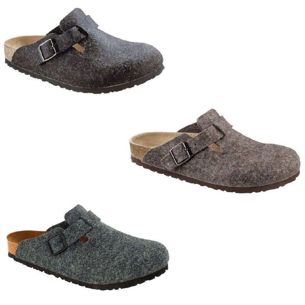 Birkenstock Boston Felt Mule Slip On Slippers Sandal Clogs Suede unisex Wool - Bartel-Shop