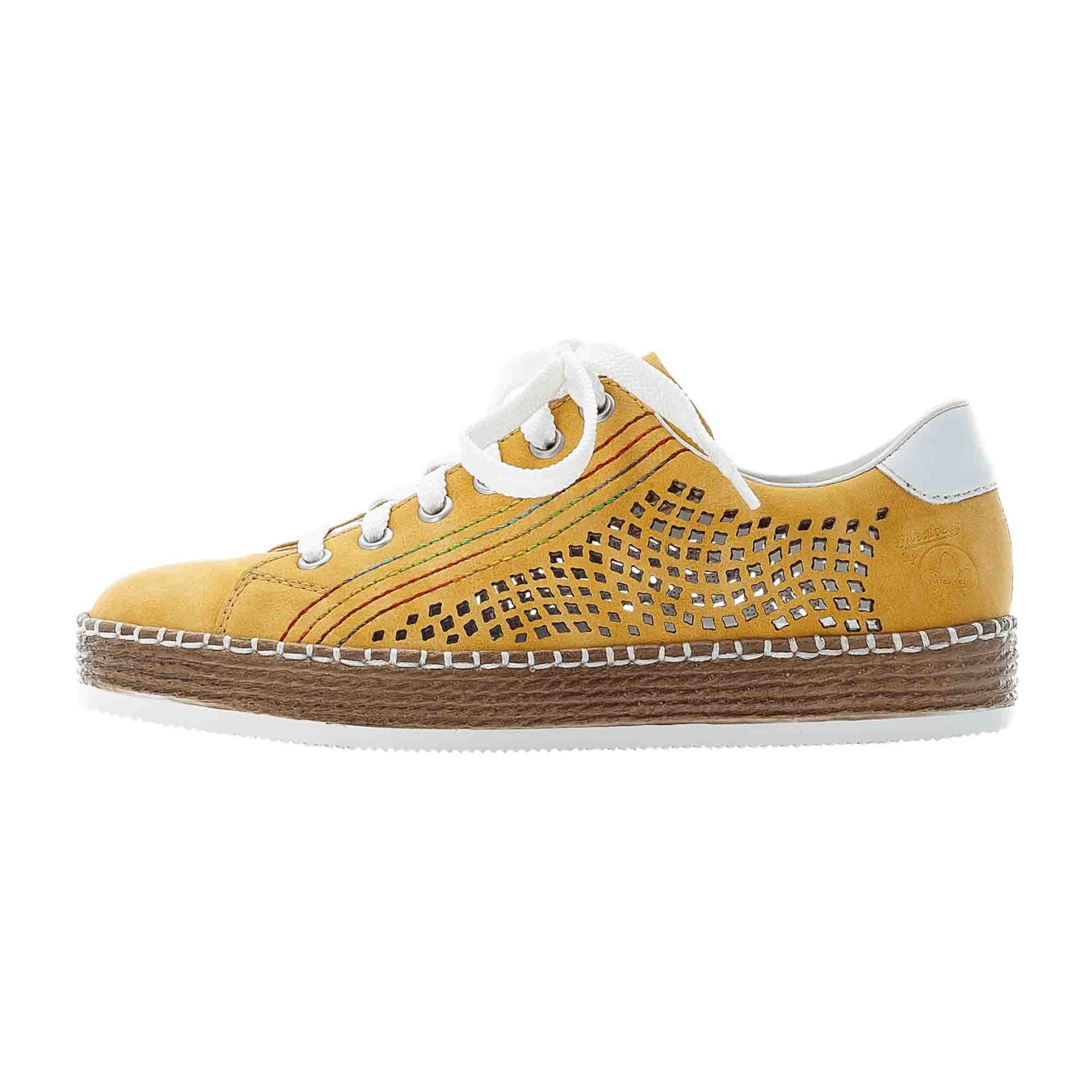 Rieker FSK Women's Yellow Casual Shoes with Laces and Light Sole