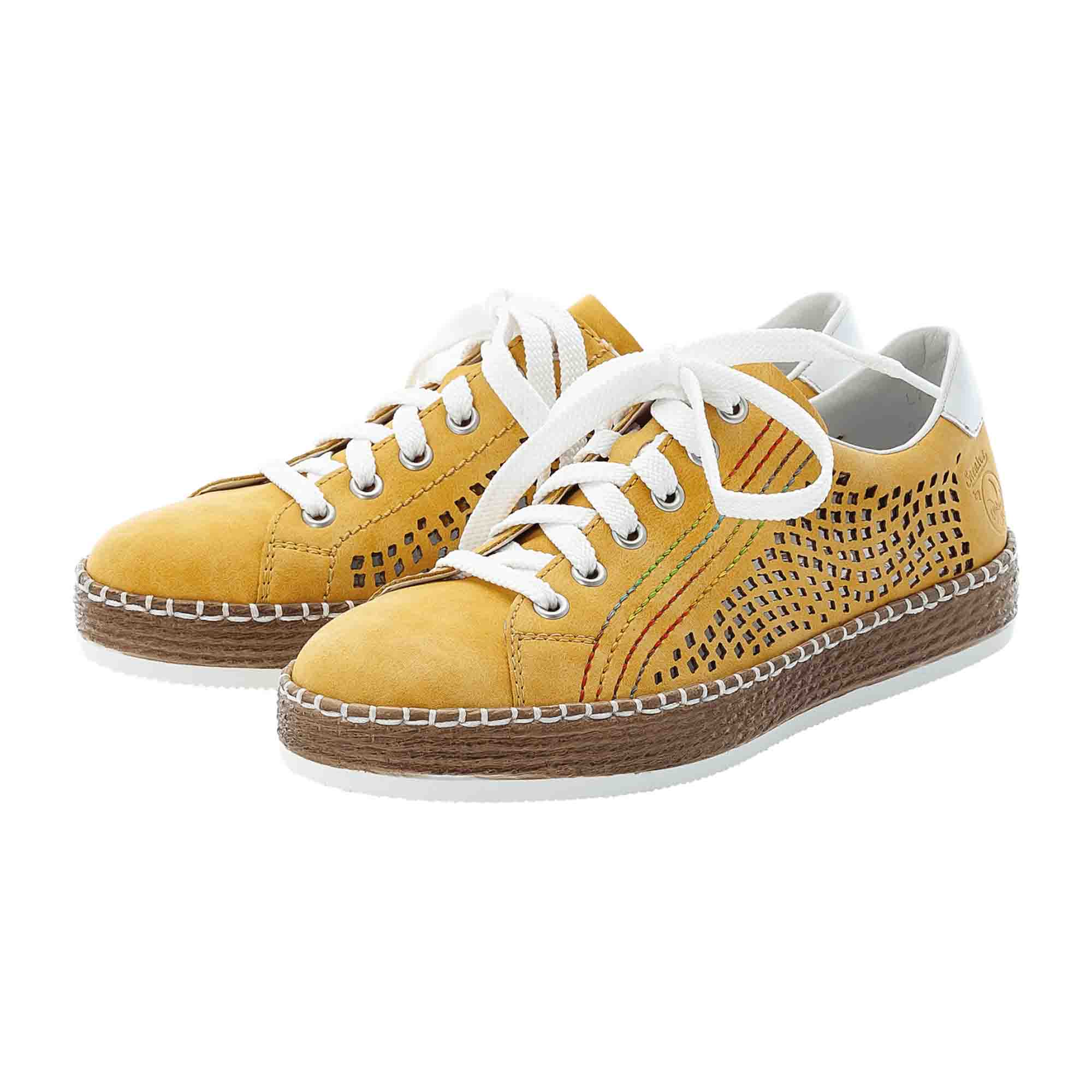 Rieker FSK Women's Yellow Casual Shoes with Laces and Light Sole